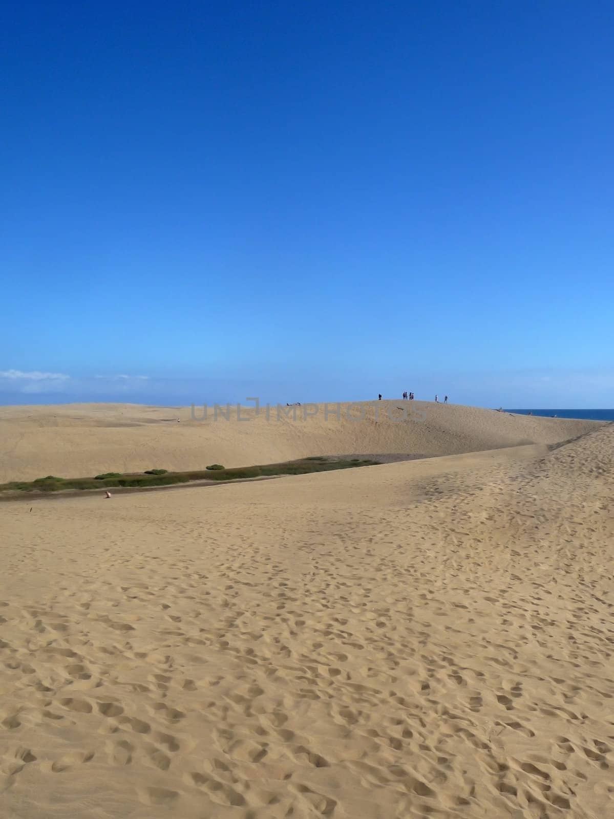 A scenic view of Maspalomas Dunes.