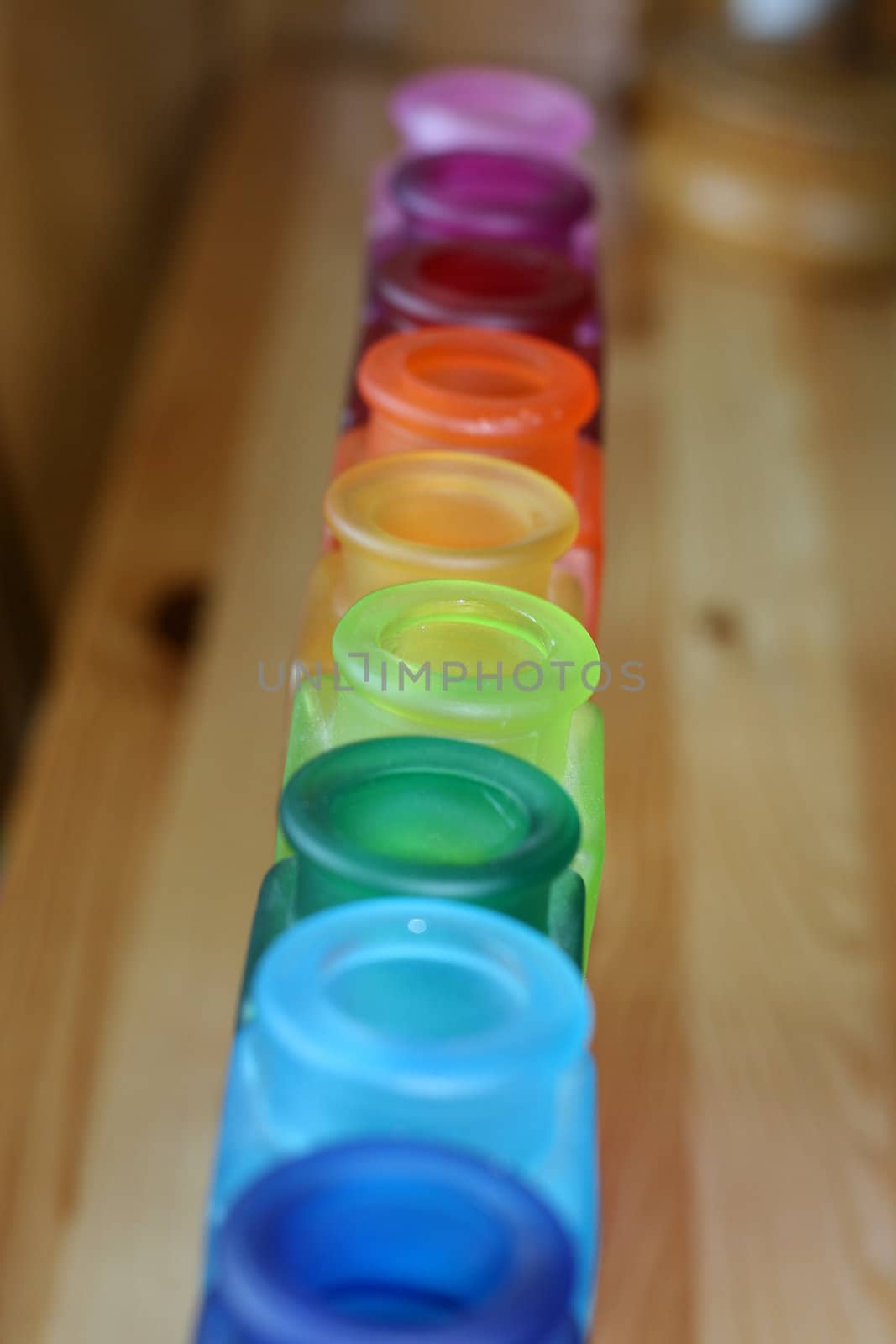 some colourful vases on the table, pattern