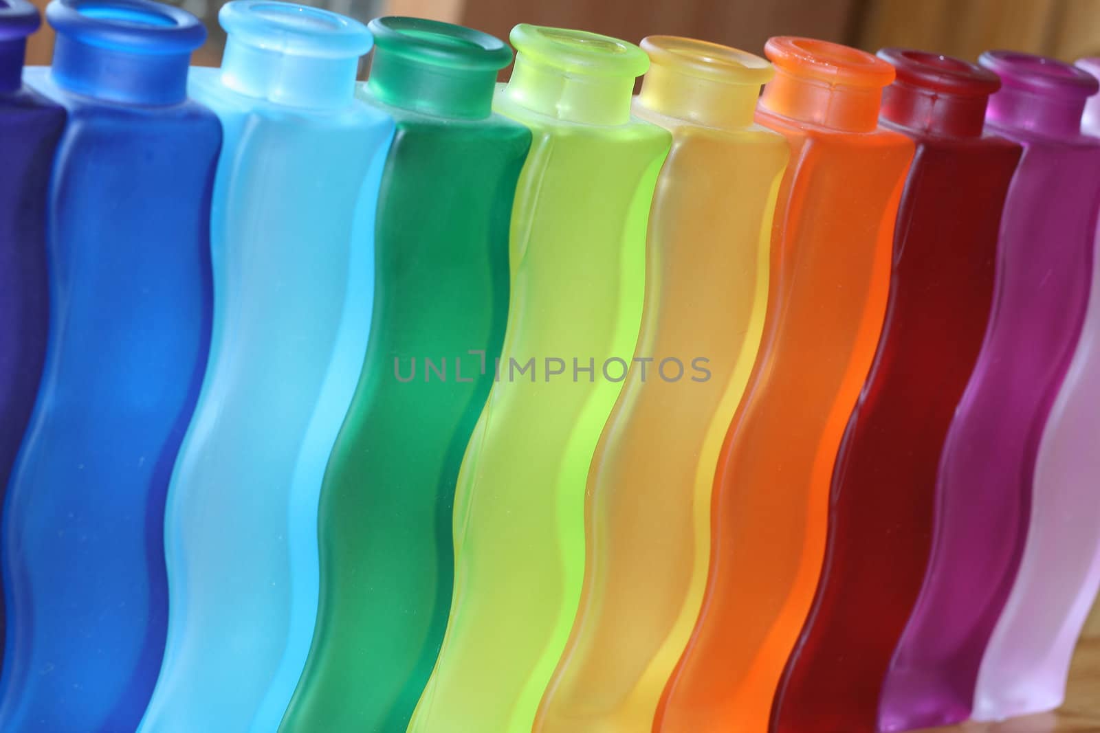 some colourful vases on the table, pattern