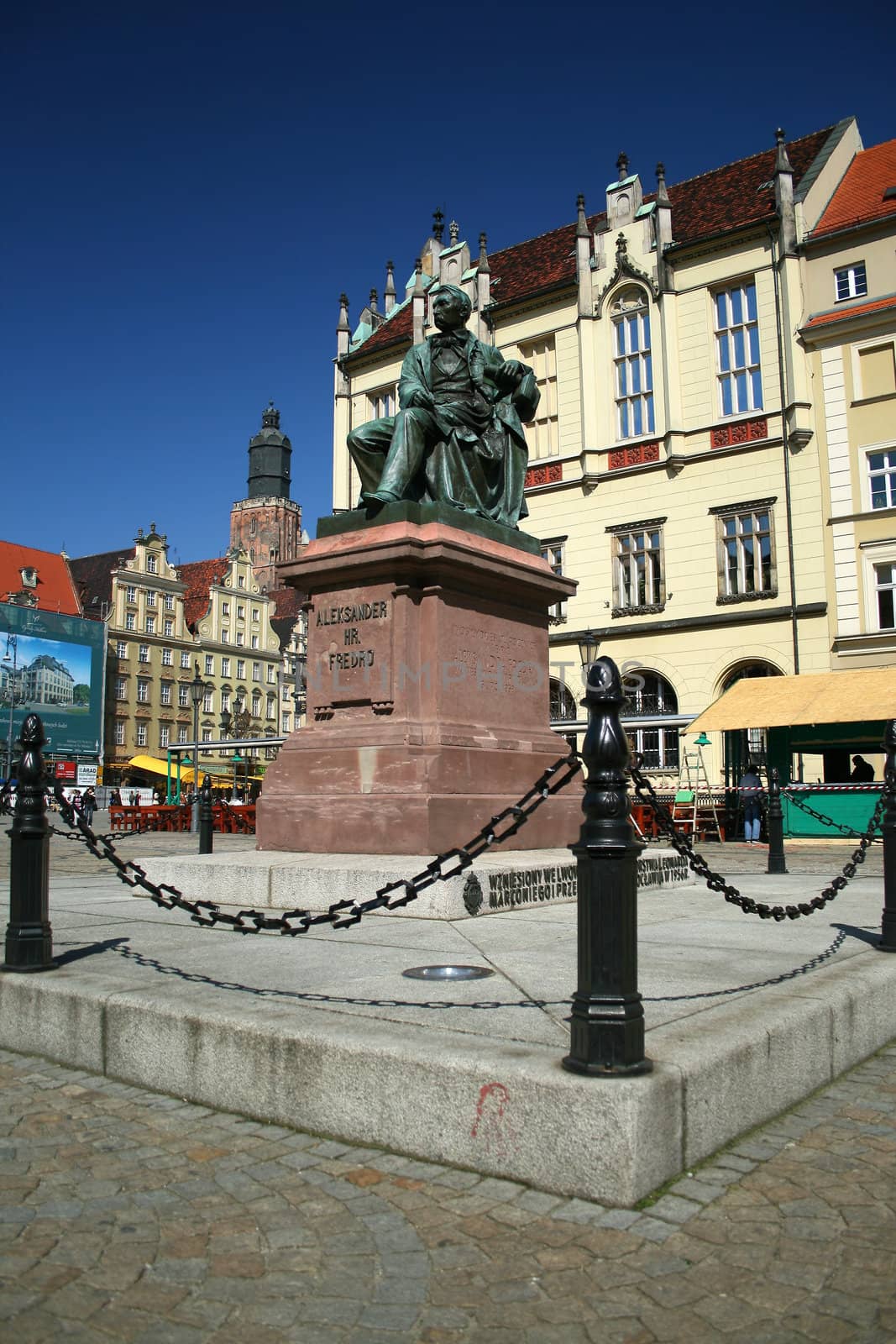 The monument of Aleksander Fredro in Wroclaw, Poland