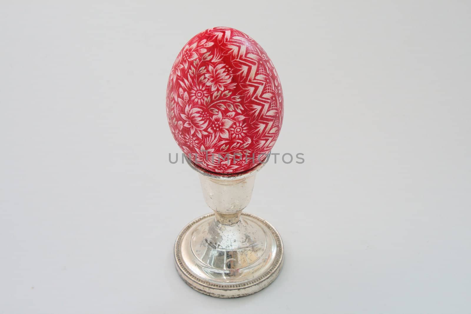 red eater egg on white background