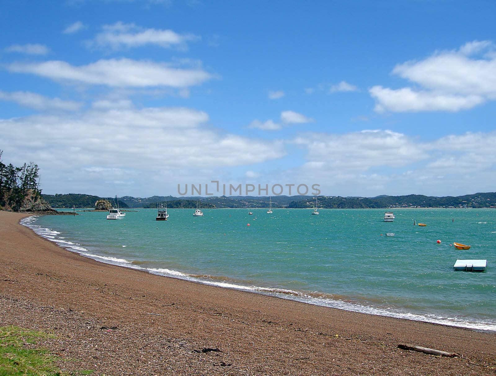 Beach front at Russell, Bay of Islands, New Zealand