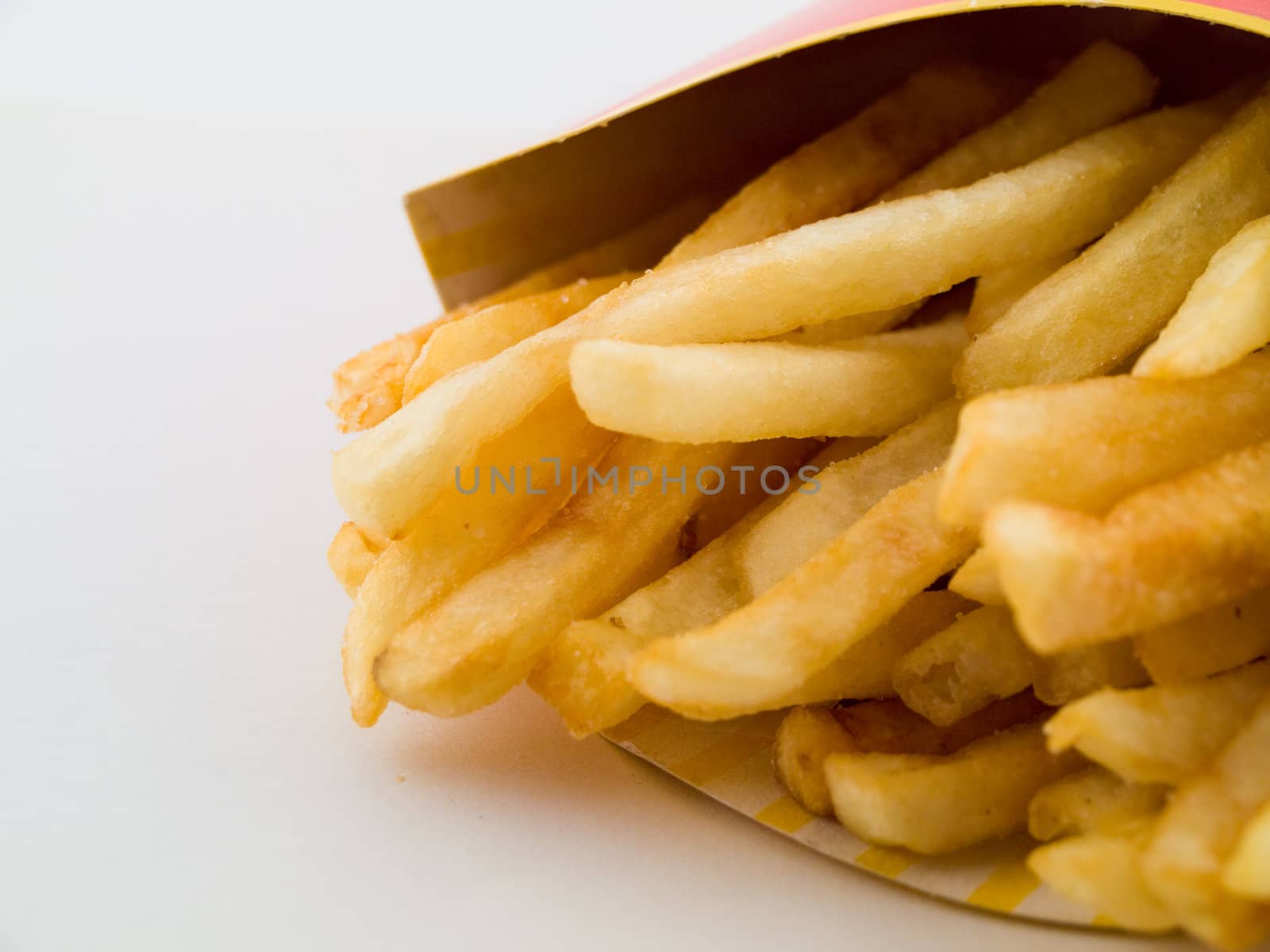 Salty Greasy French Freedom Fries Fast Food On White Background