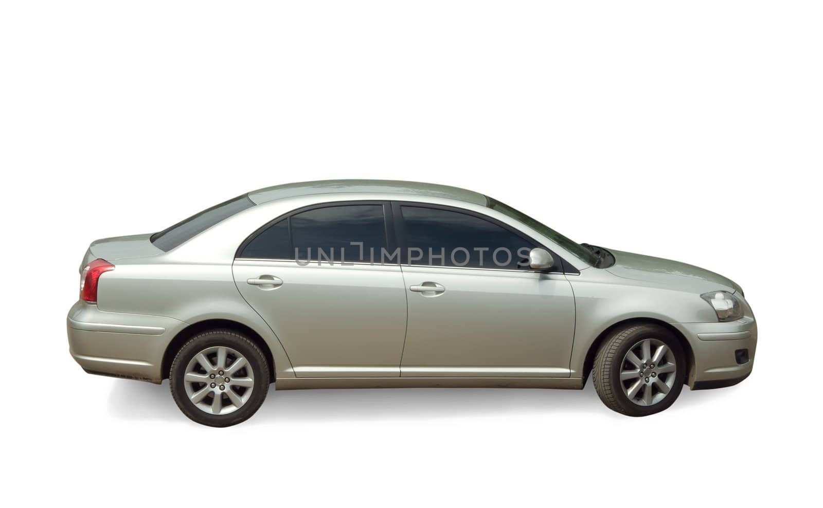 silver new sportscar on white. Isolated whith clipping path