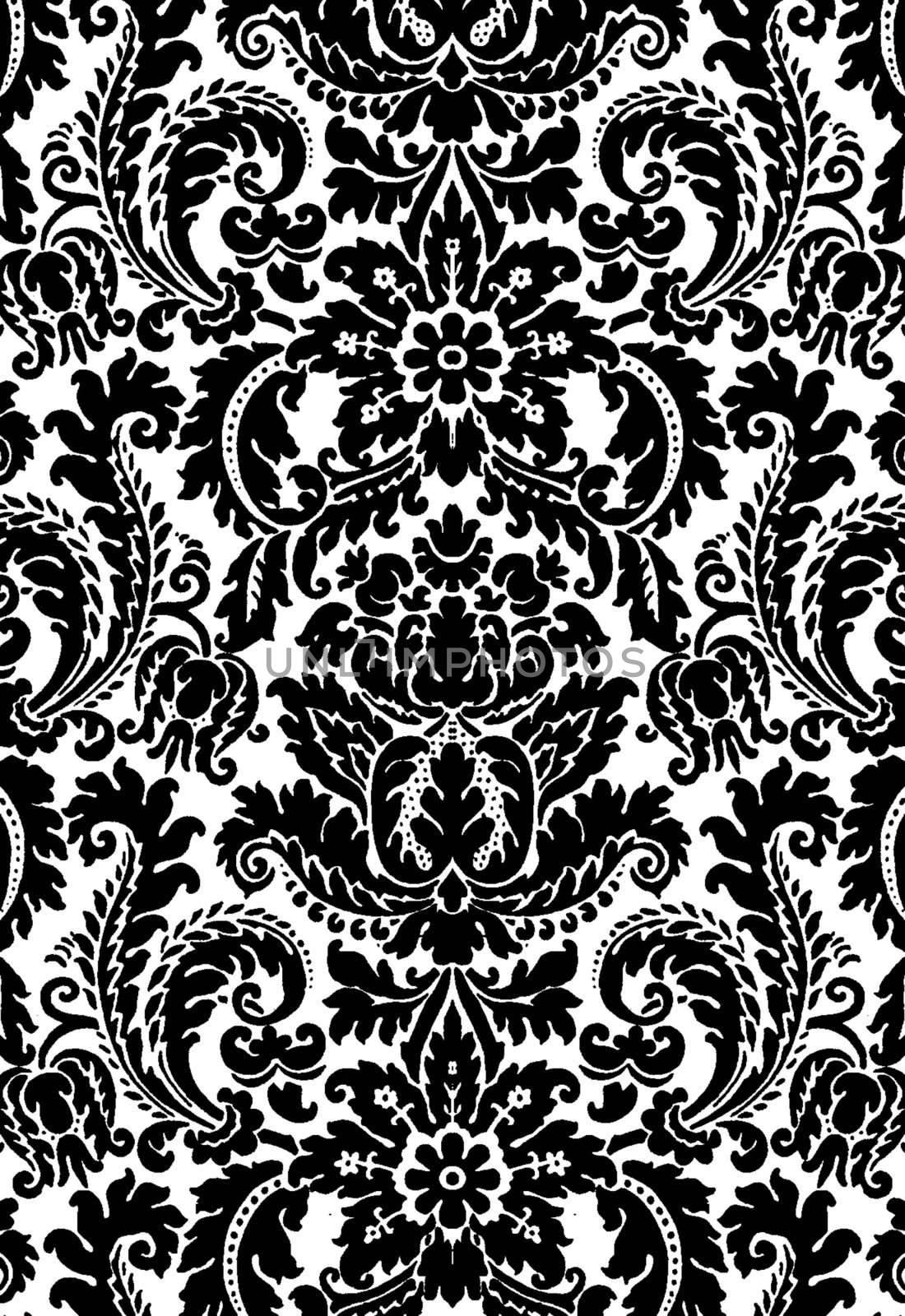 Floral monochrome background illustration by fotosergio
