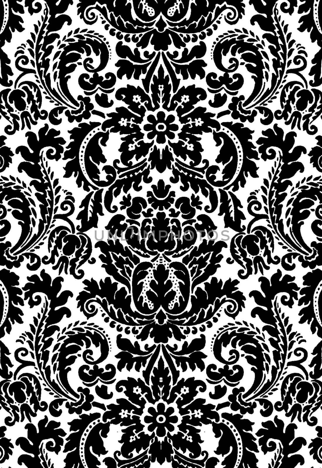 Floral monochrome background illustration