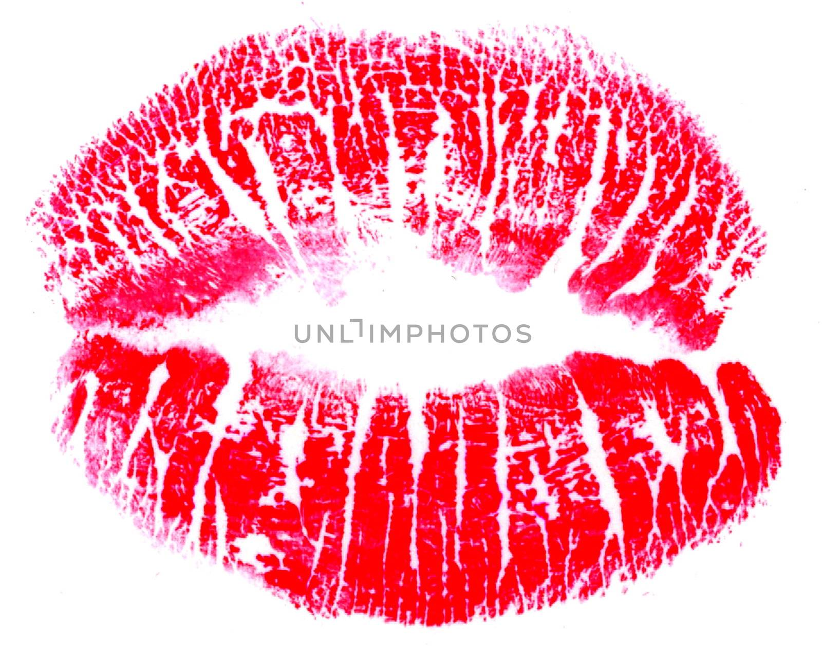 Red lips kiss print