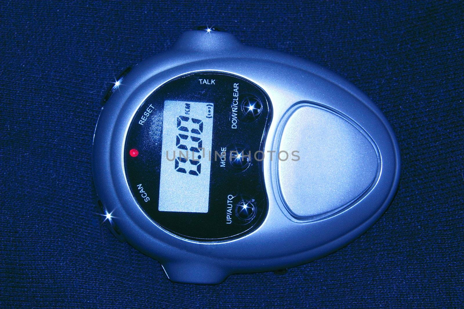 pedometer used to count steps whilst walking or running