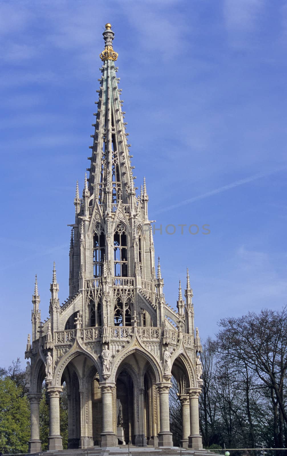 The Monument of the Dynasty in Laeken (Brussels) Belgium is a gothic tribute to Leopold the first, unveiled in 1880 for the fiftieth anniversary of Belgium's Independence.