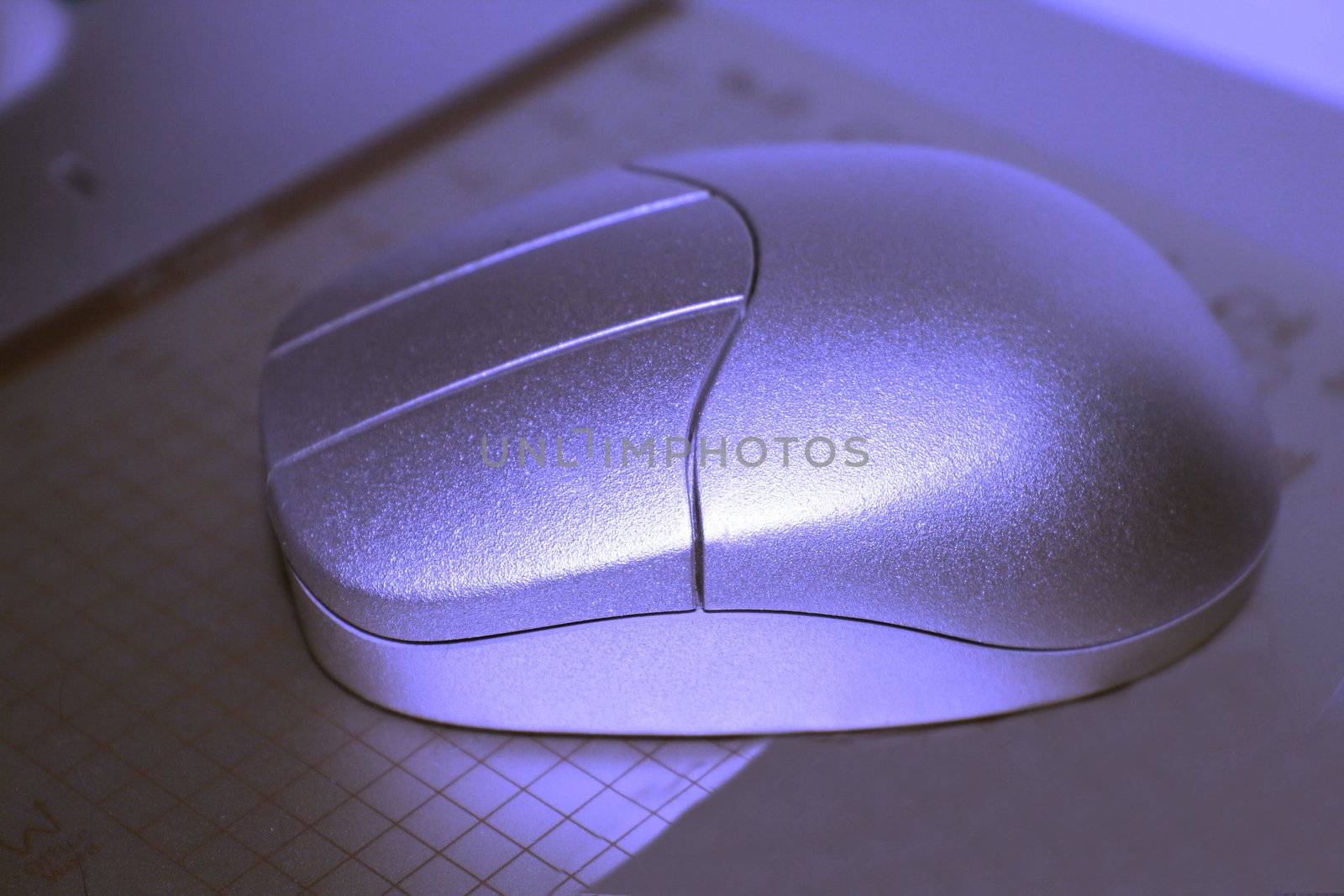 wireless optical mouse in a silver colour 