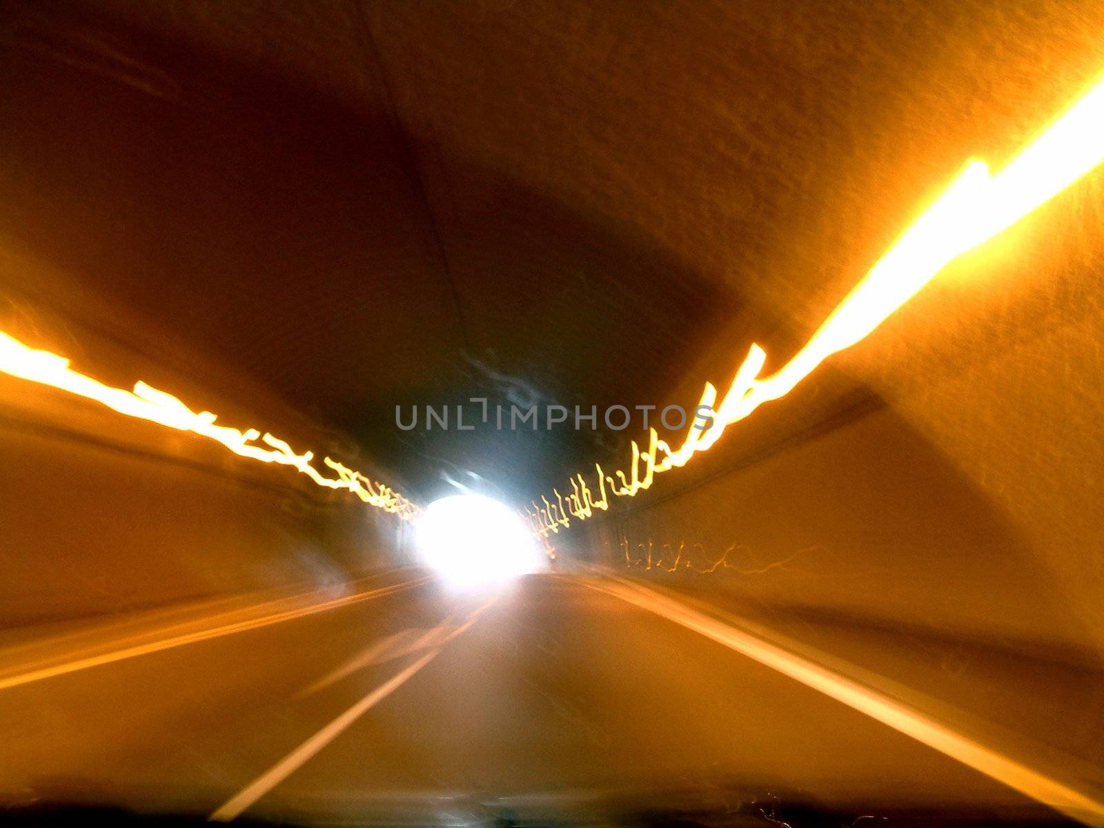 lights in a tunnel whilst on the move