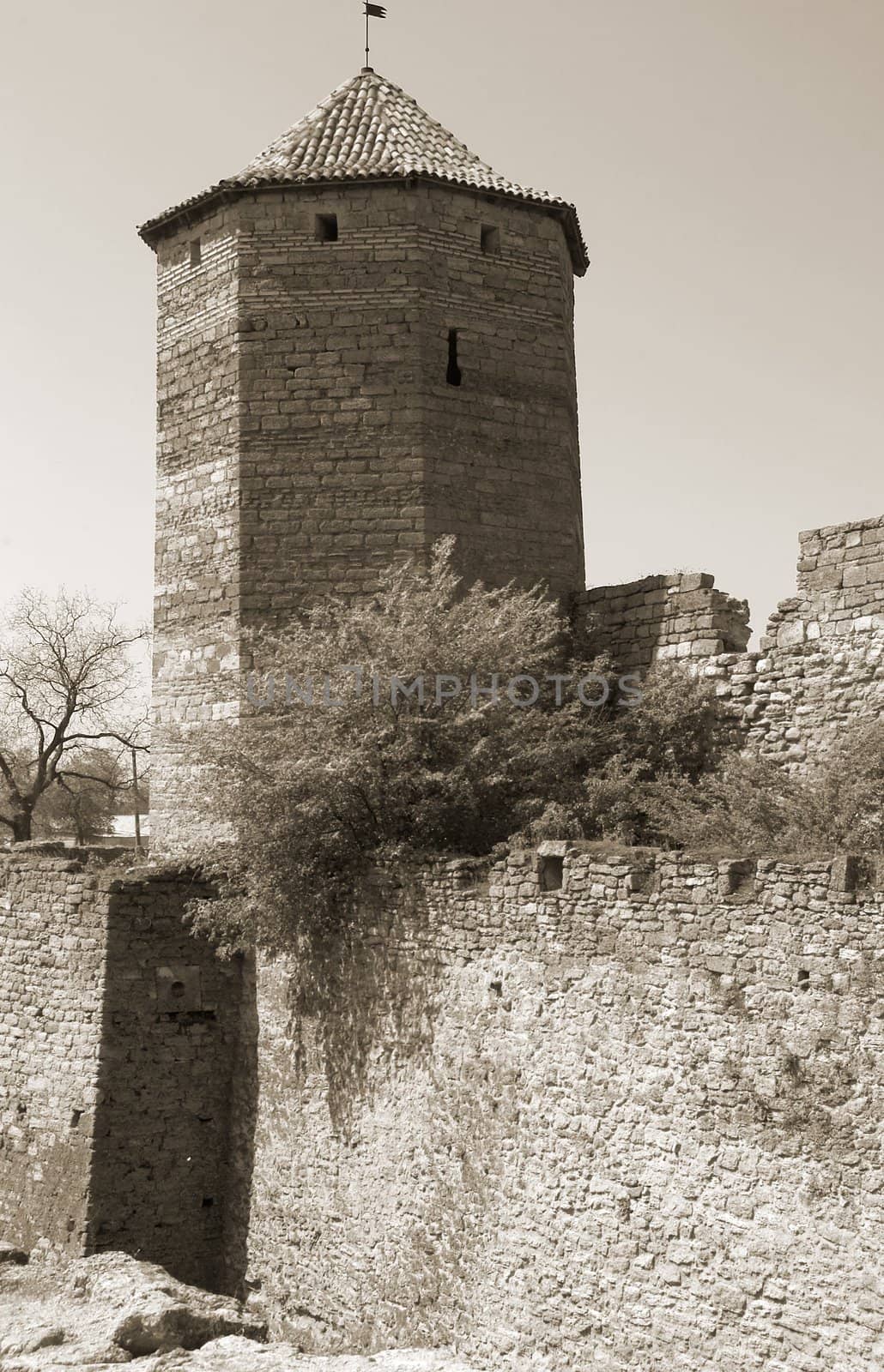 Watchtower in a fortress of the ancient city of Akkerman