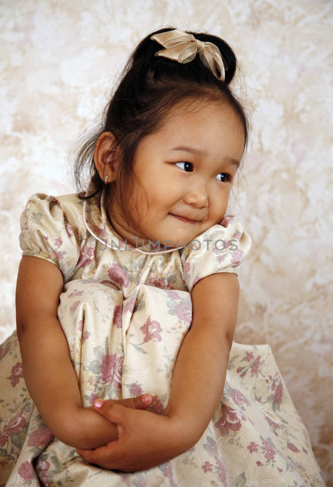 The small Korean girl at home