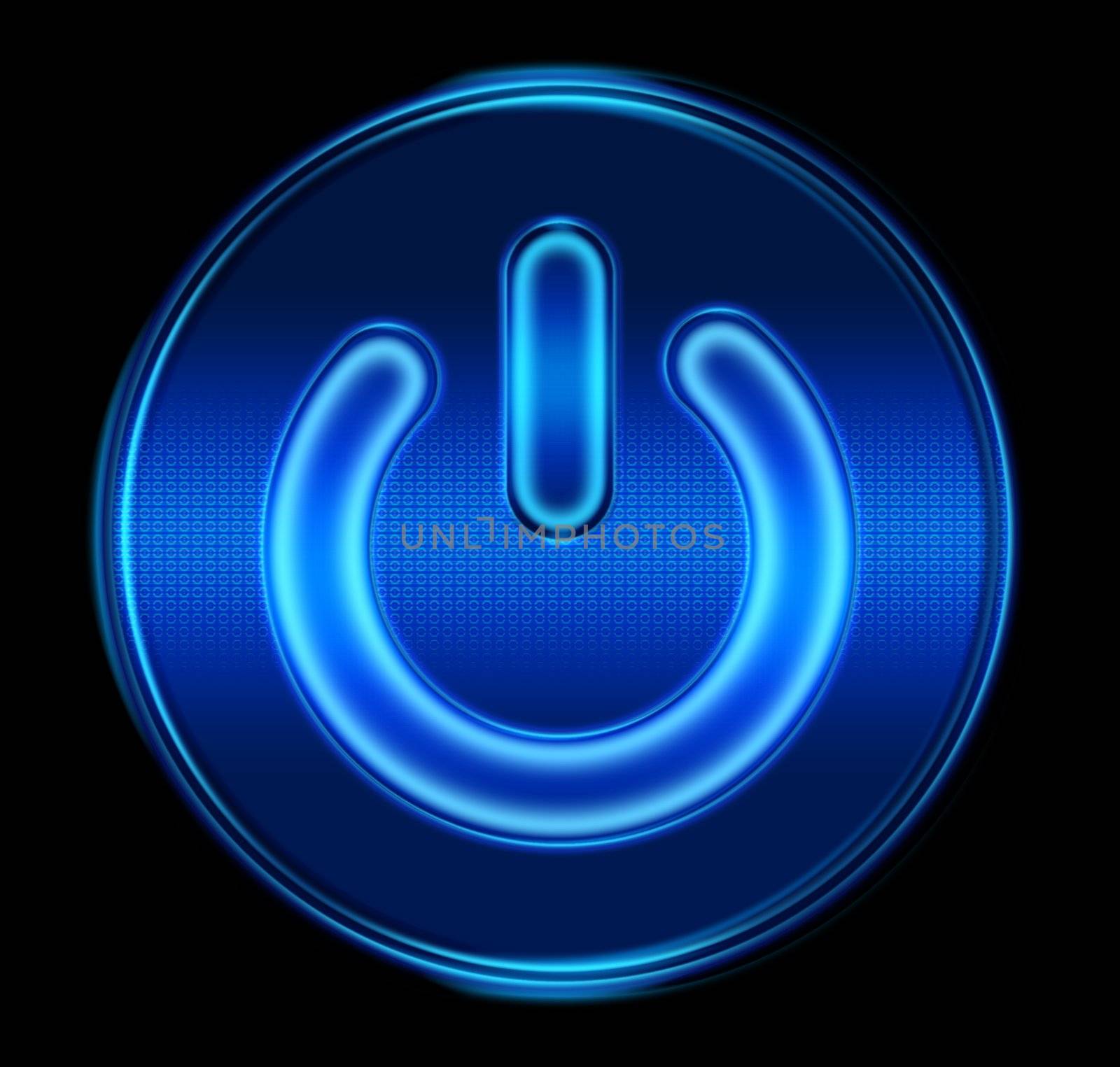 power button icon, isolated on black background