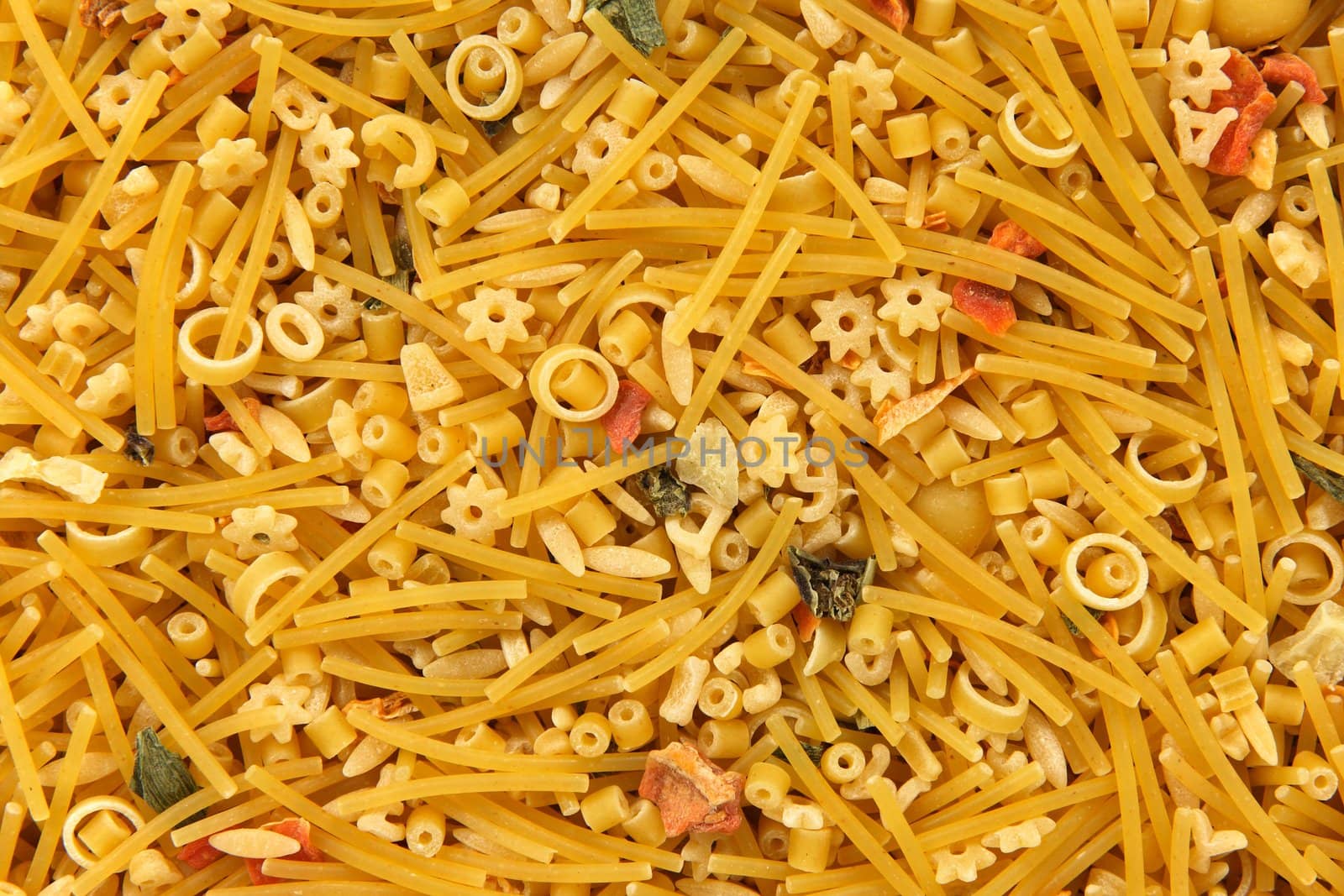 Mixed noodles background. Abstract food textures.