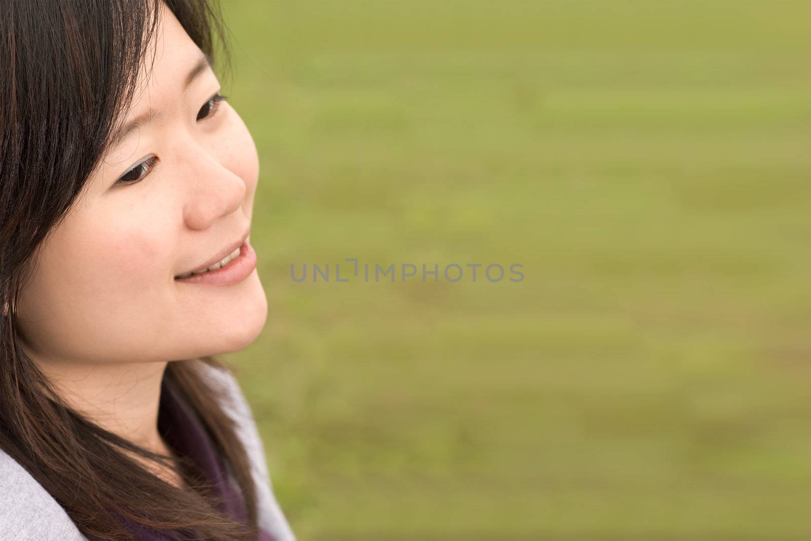Smile happy woman of Asia in outdoor.