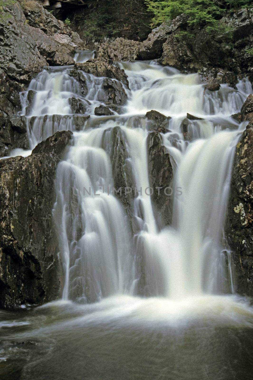 A rurshing waterfall in Truro, Nova Scotia, Canada