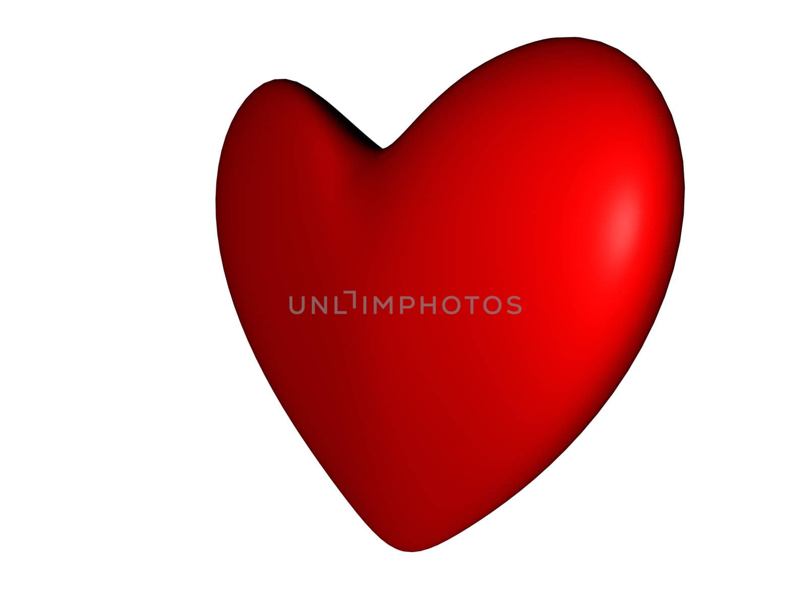 3D render of a red heart