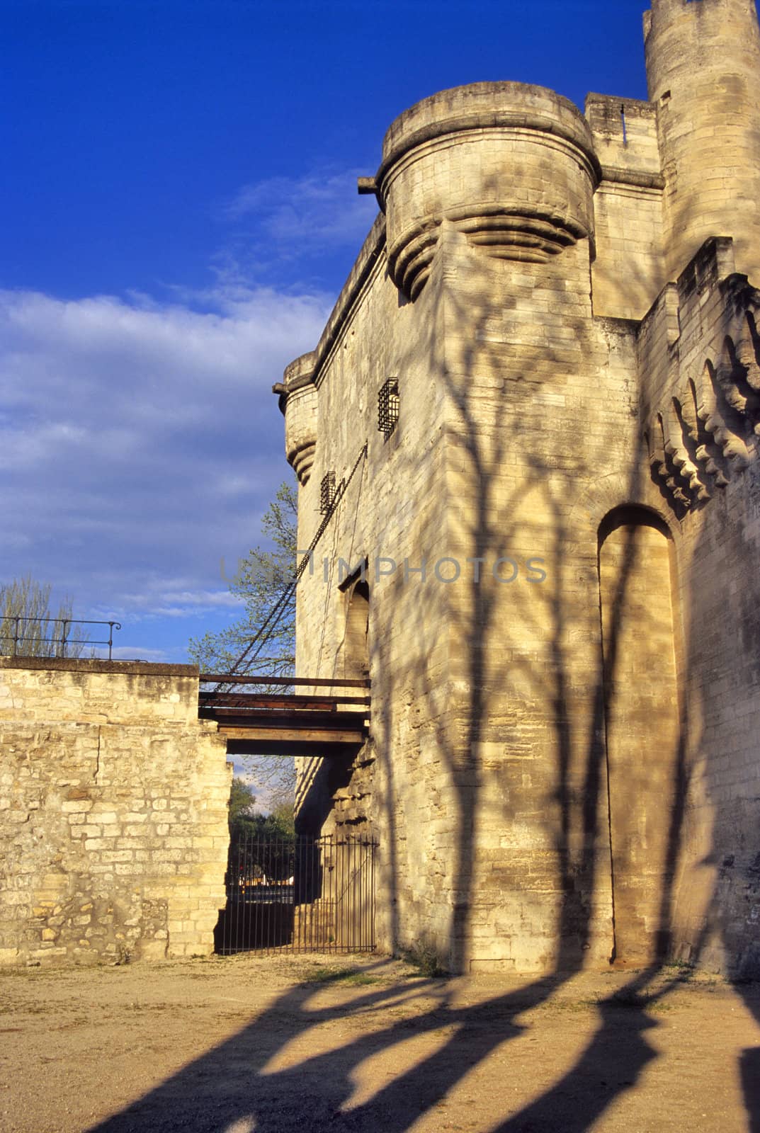 The draw bridge of the ancient Avignon city walls that lead to the famous bridge.
