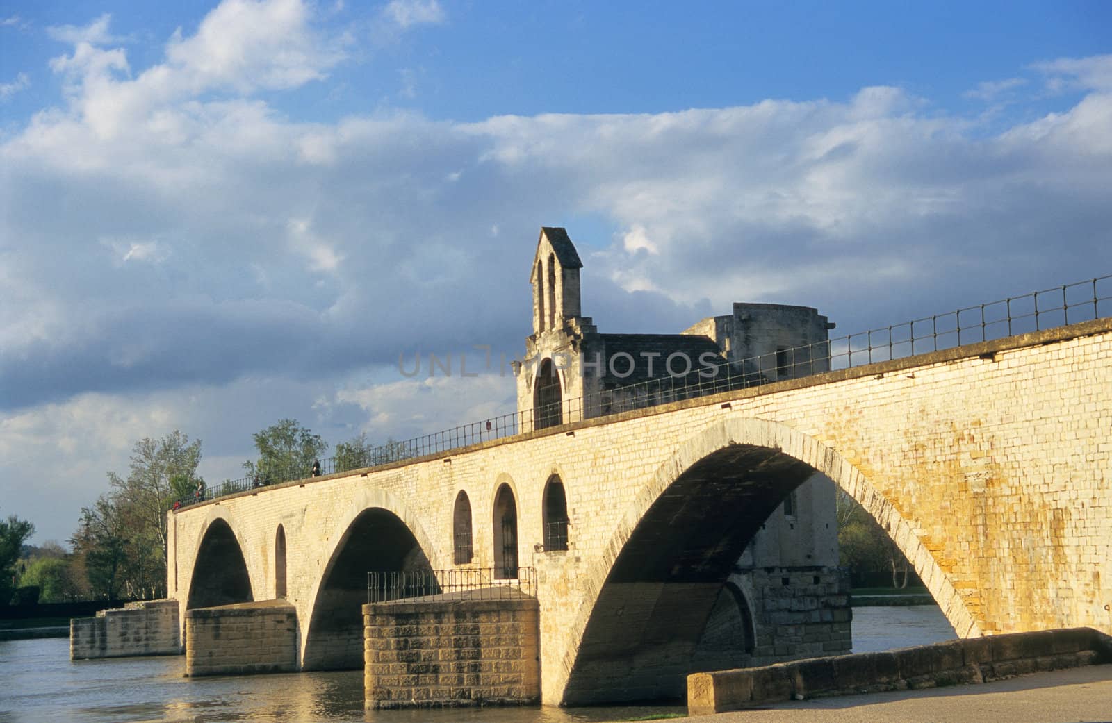 The famous St. Benezet bridge in Avignon, France made famous by the folk song "Sur la Pont D'Avignon."