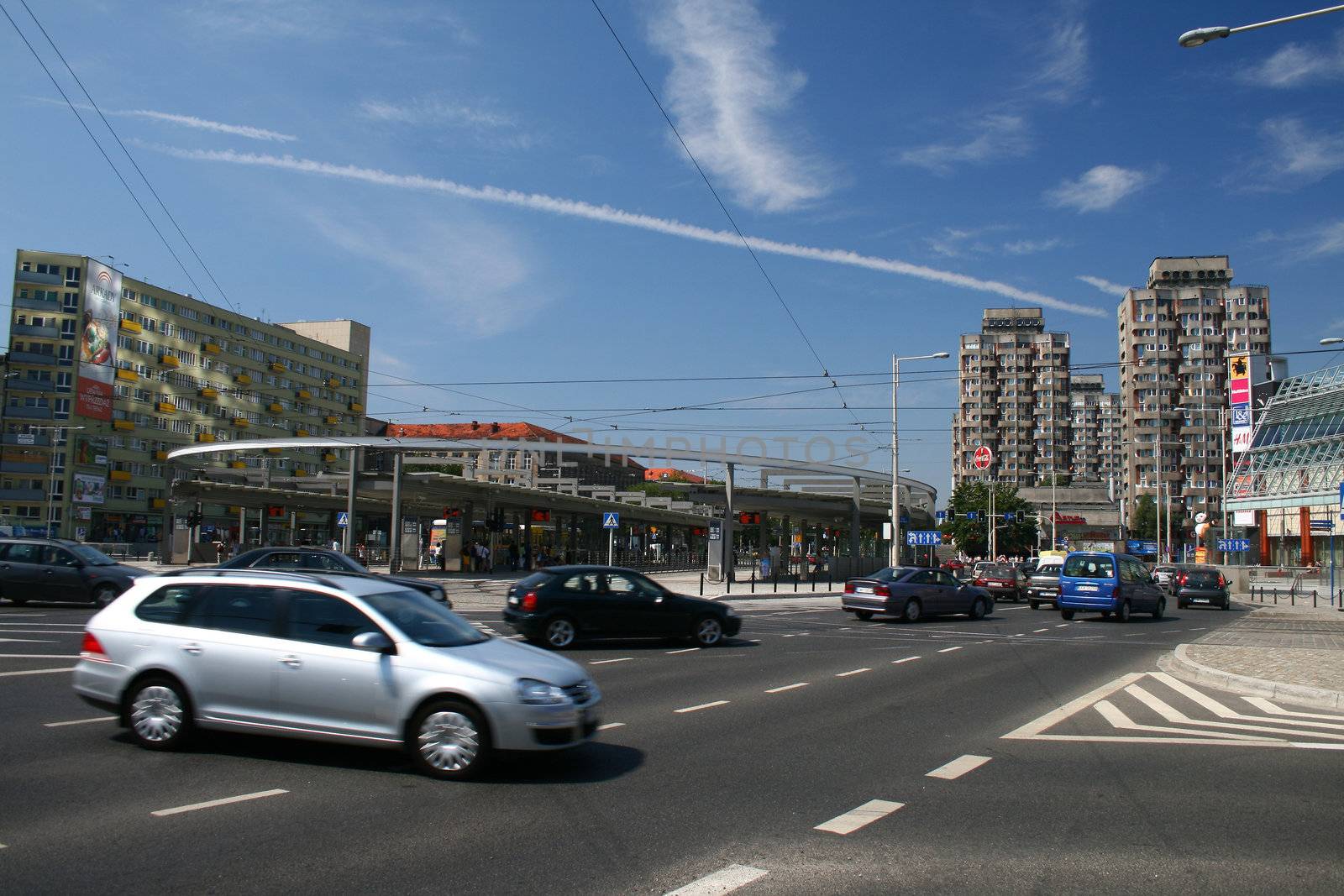 rush hours in the city, traffic, Wroclaw