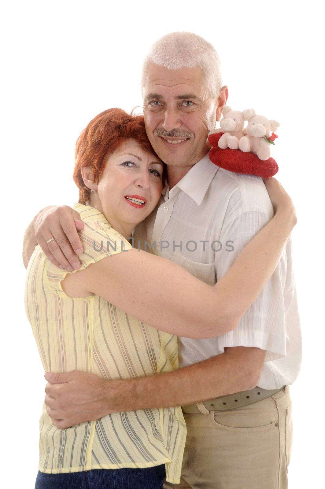 senior couple with toy heart by Mimal
