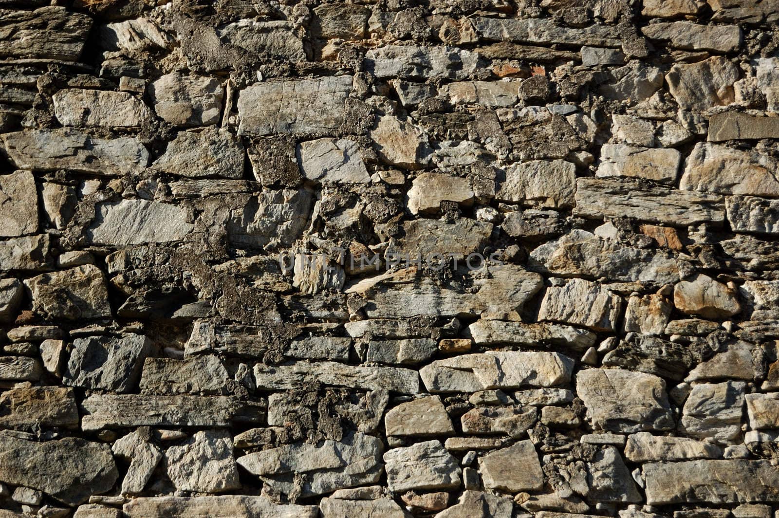 wall of a rural house made of stones (texture)