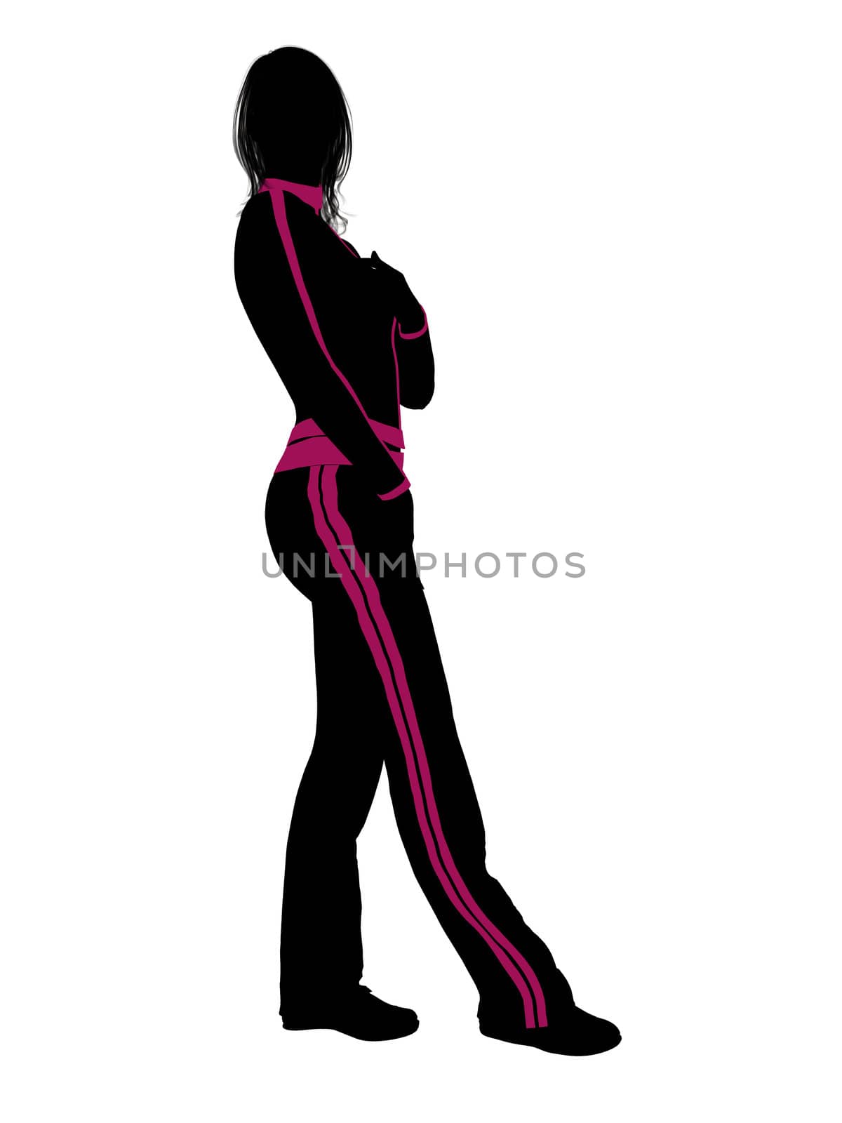 Female workout illustration silhouette on a white background