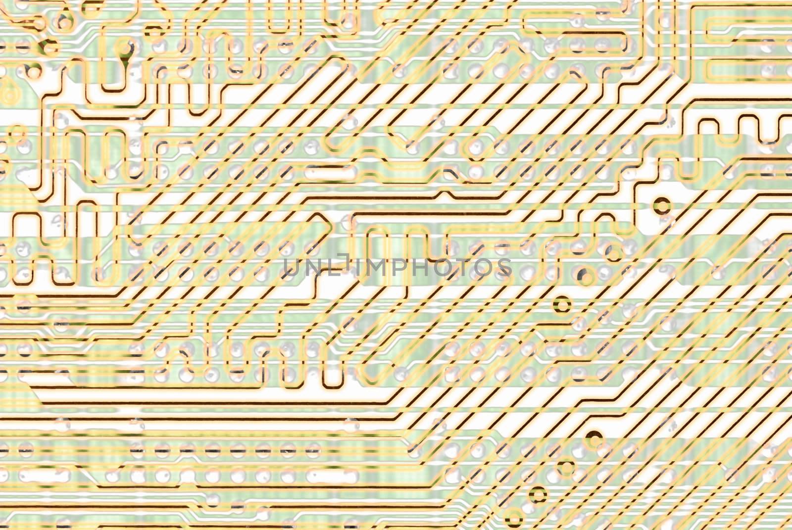 Abstract high tech circuit board golden texture