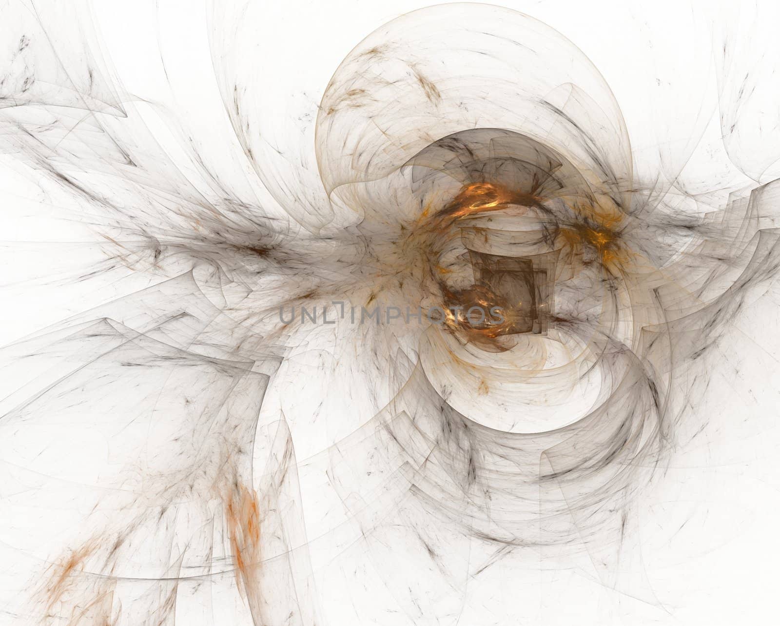 Abstract illustration of feathers on a background of white