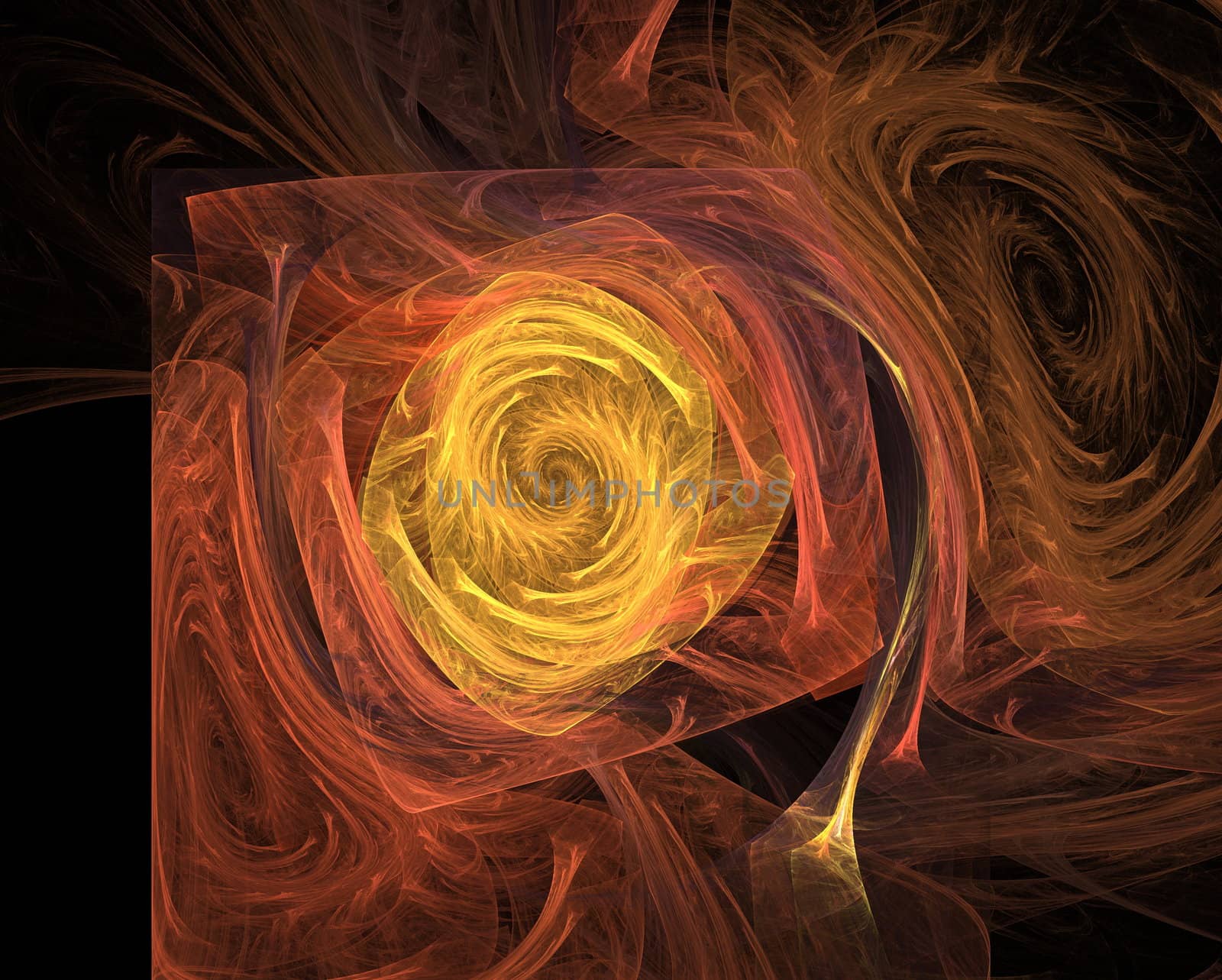 Abstract fire vortex in cosmos on a black background