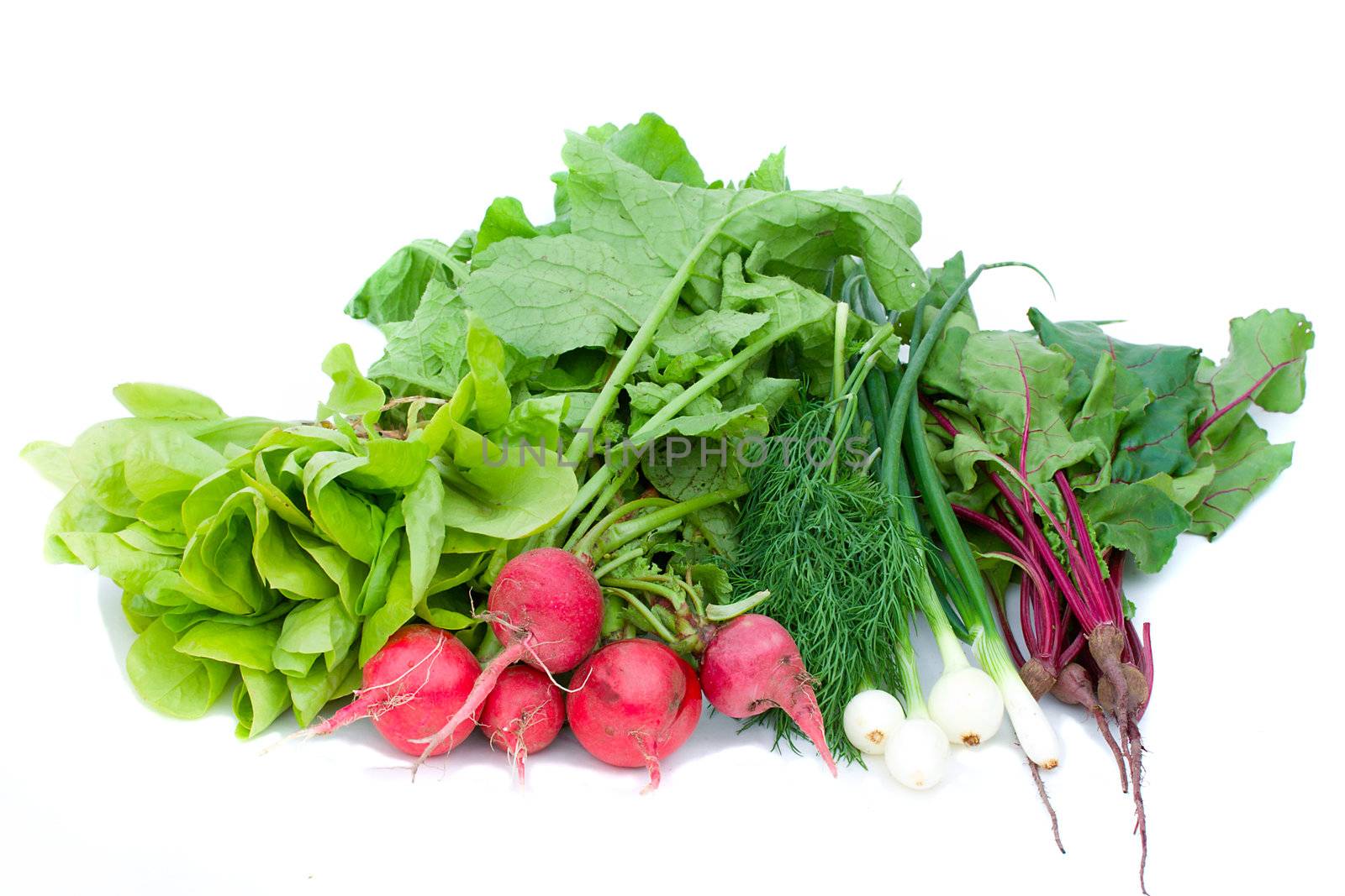 heap of vegetables, isolated on white