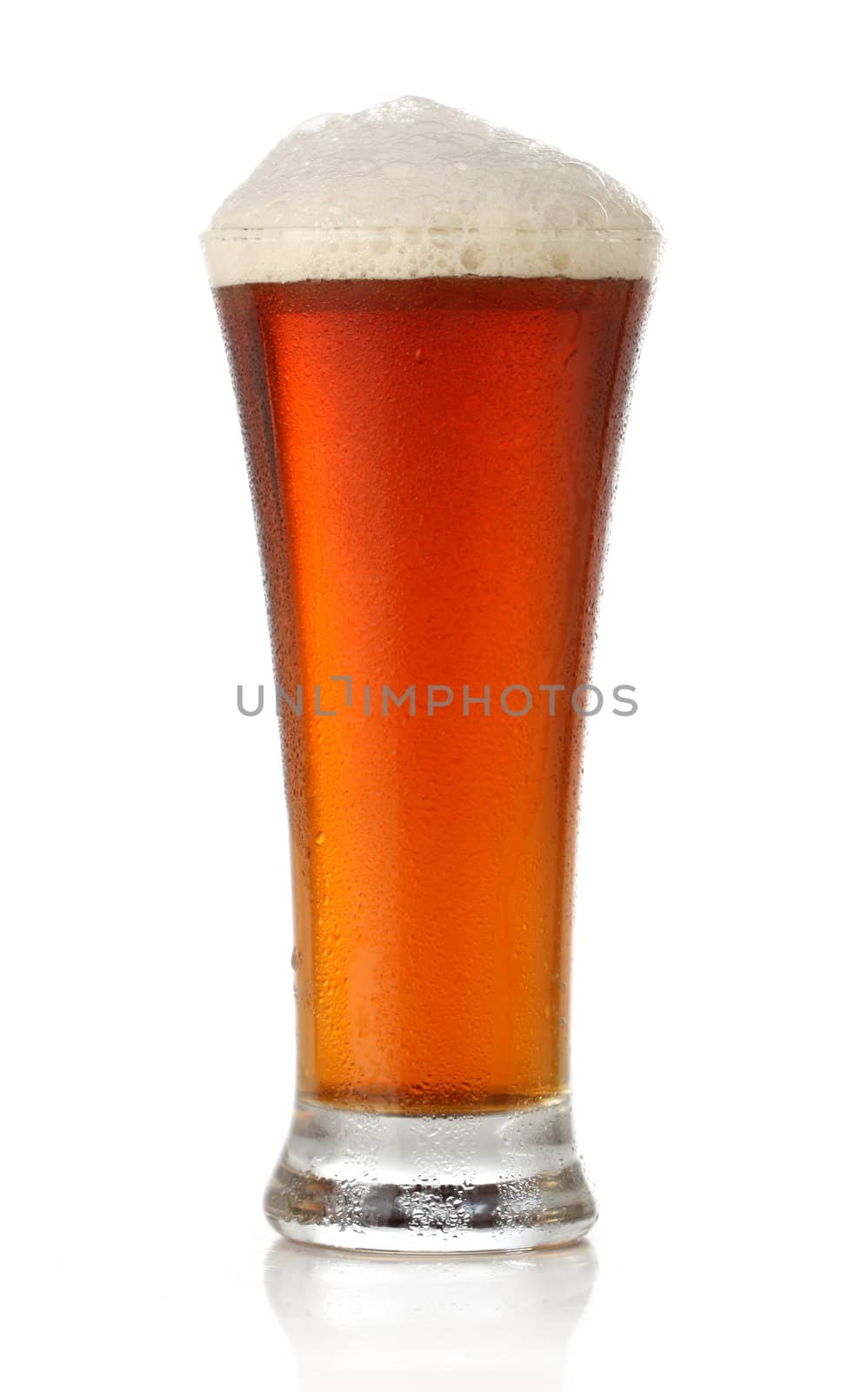 Fresh glass of beer isolated on white by Erdosain
