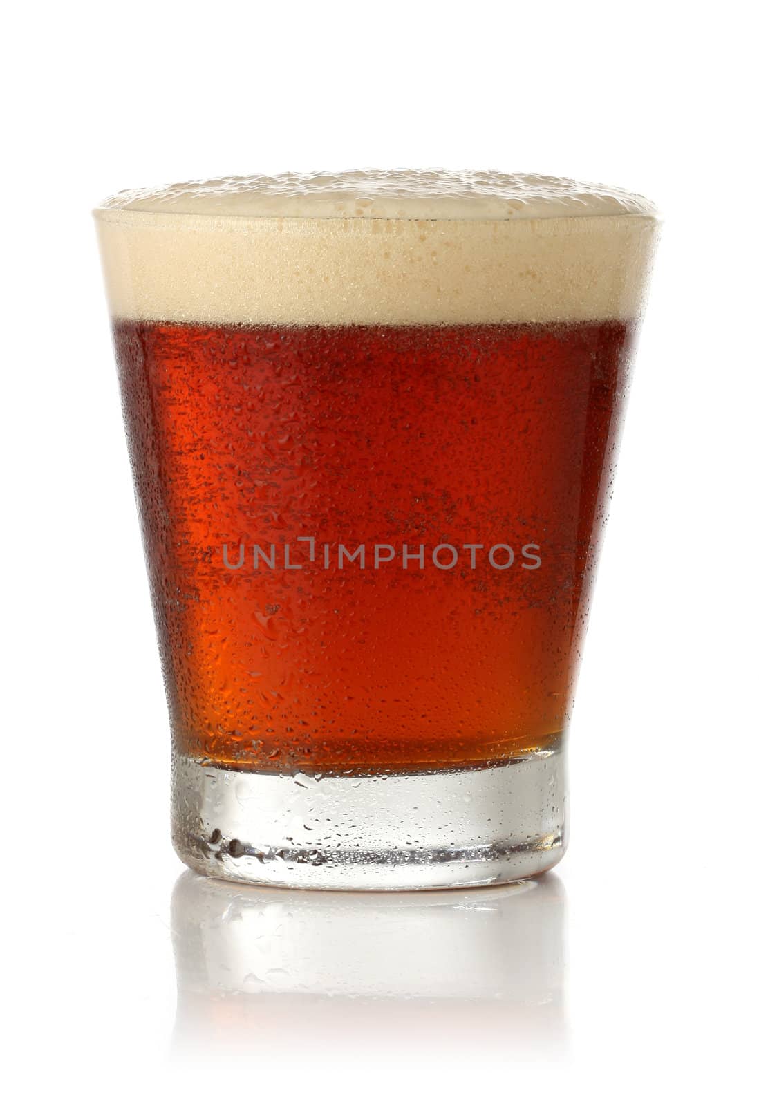 Fresh glass of beer isolated on white by Erdosain