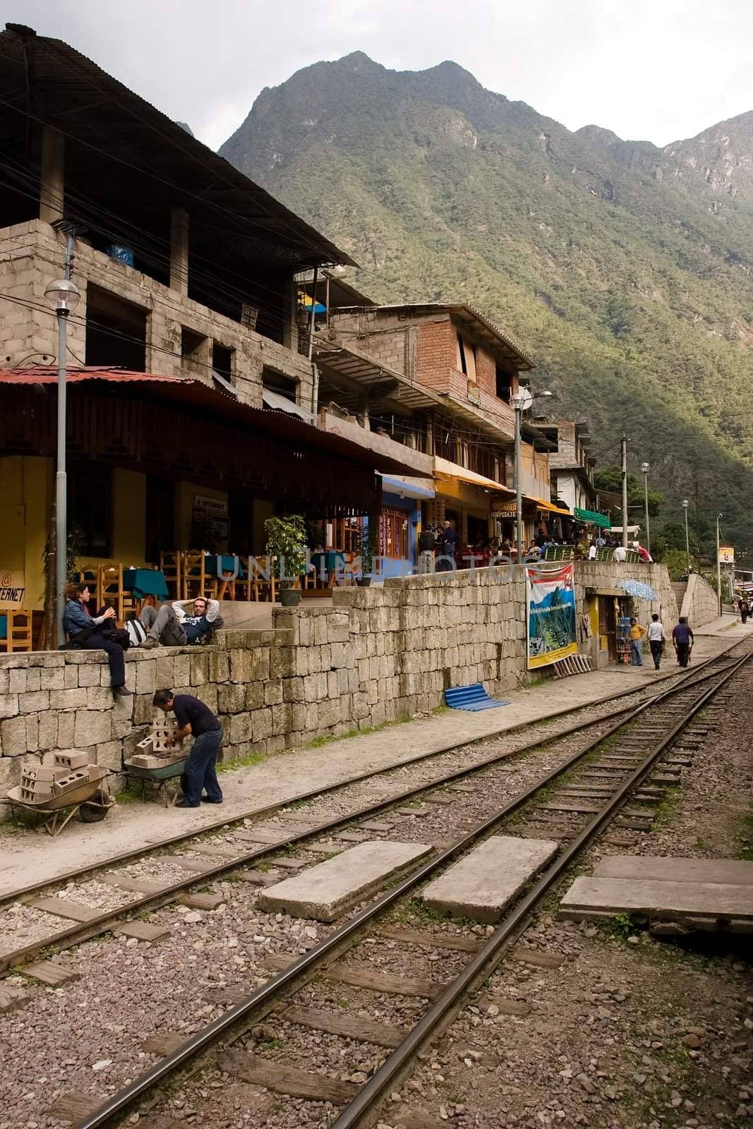 Aguas Calientes is the colloquial name for Machu Picchu pueblo, a town on the Urubamba River in Peru.