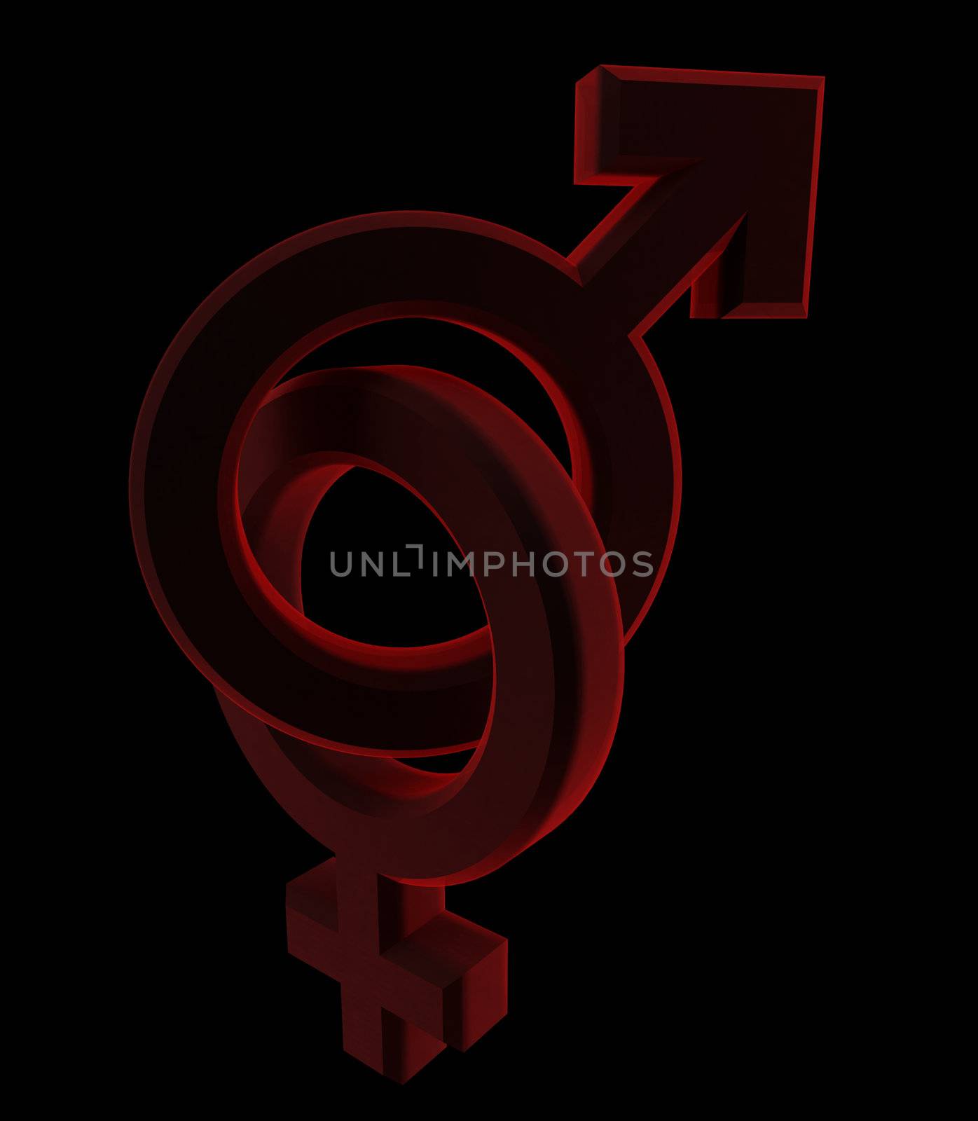 red man and woman symbol with back lighting