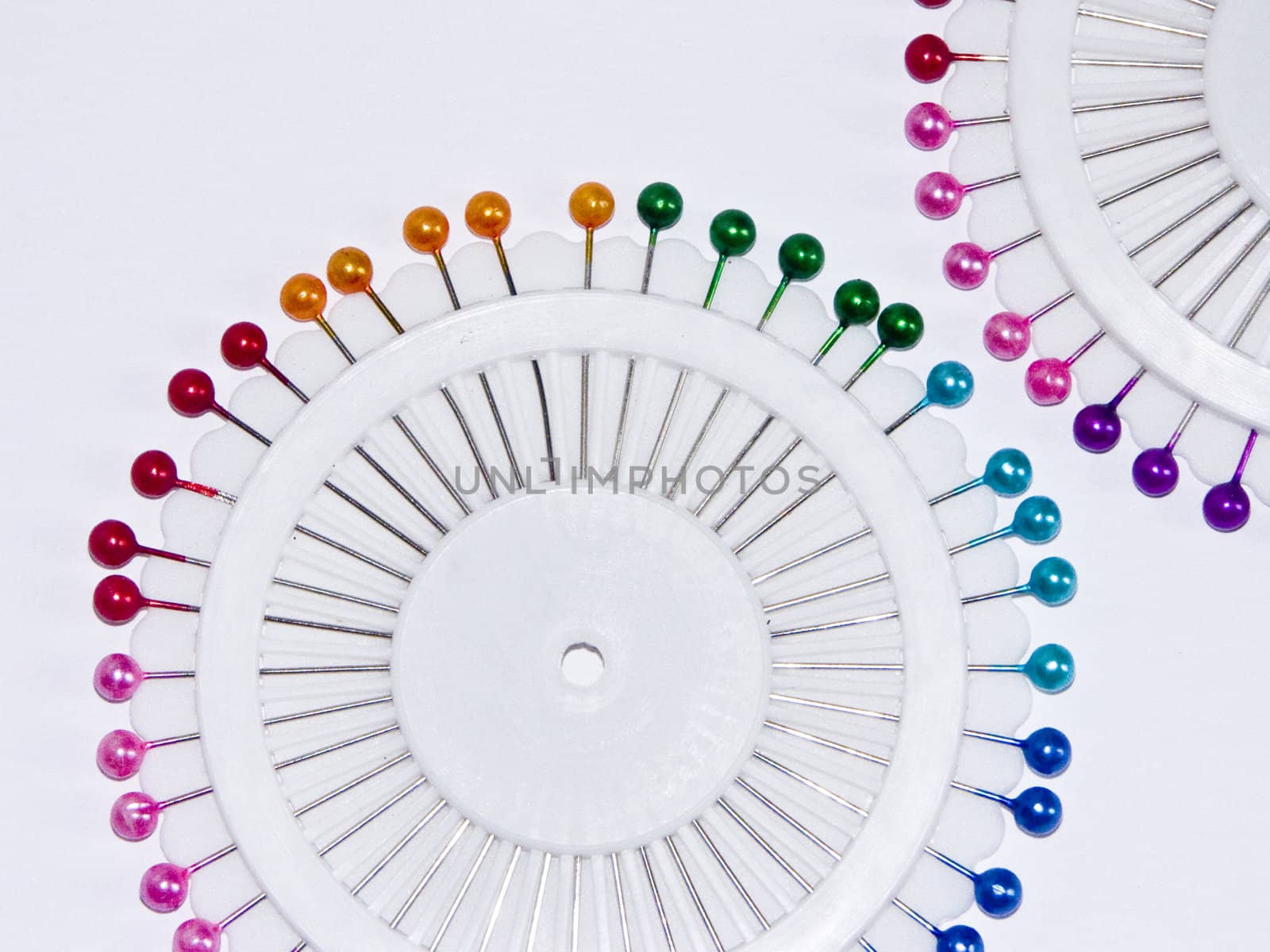 The image of sets of needles on a white background