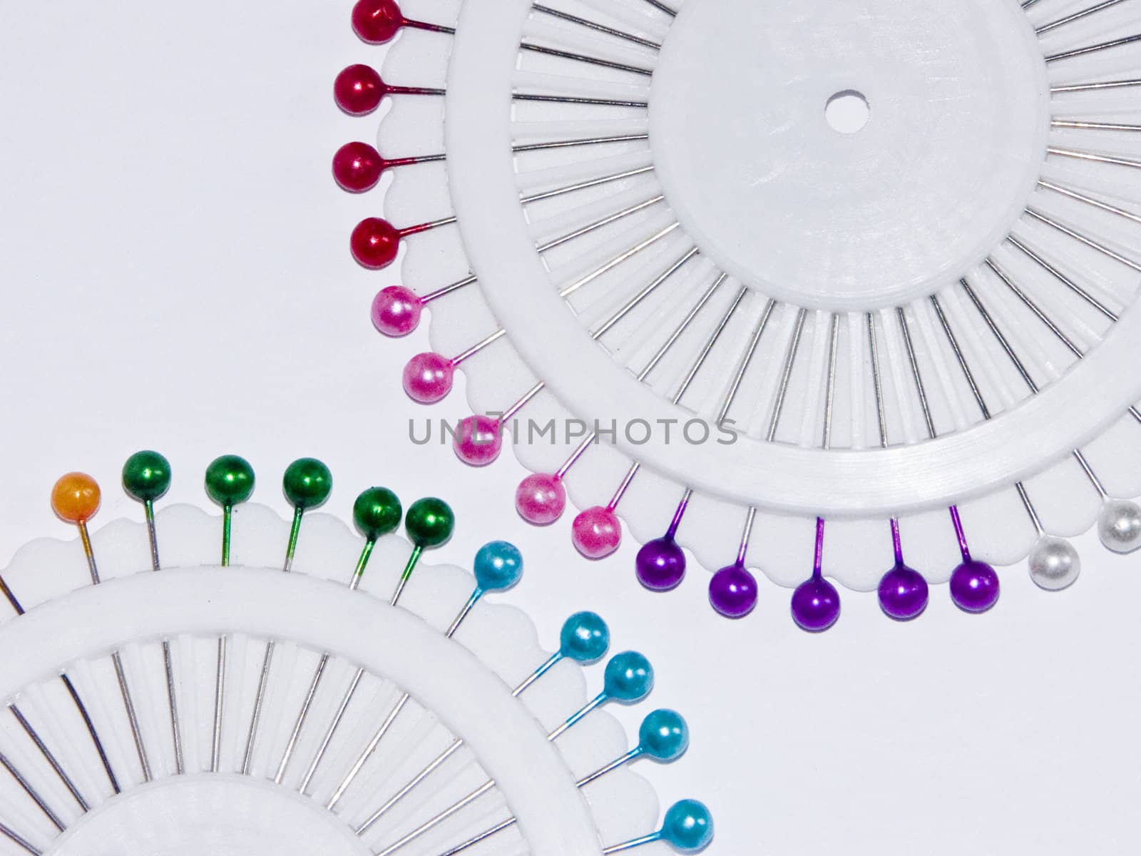 The image of sets of needles on a white background