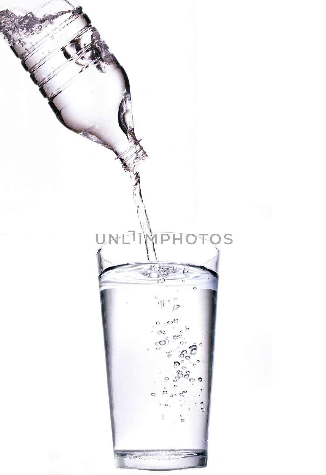 glass with flowing water