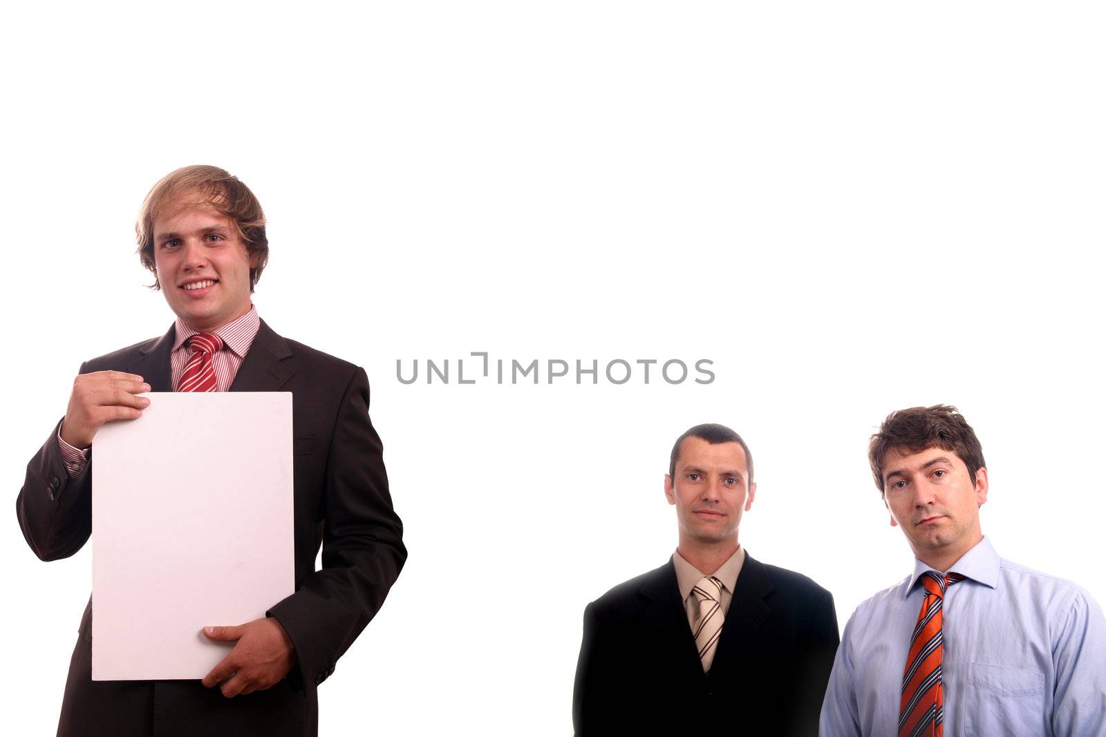 businessman with blank billboard by jpcasais