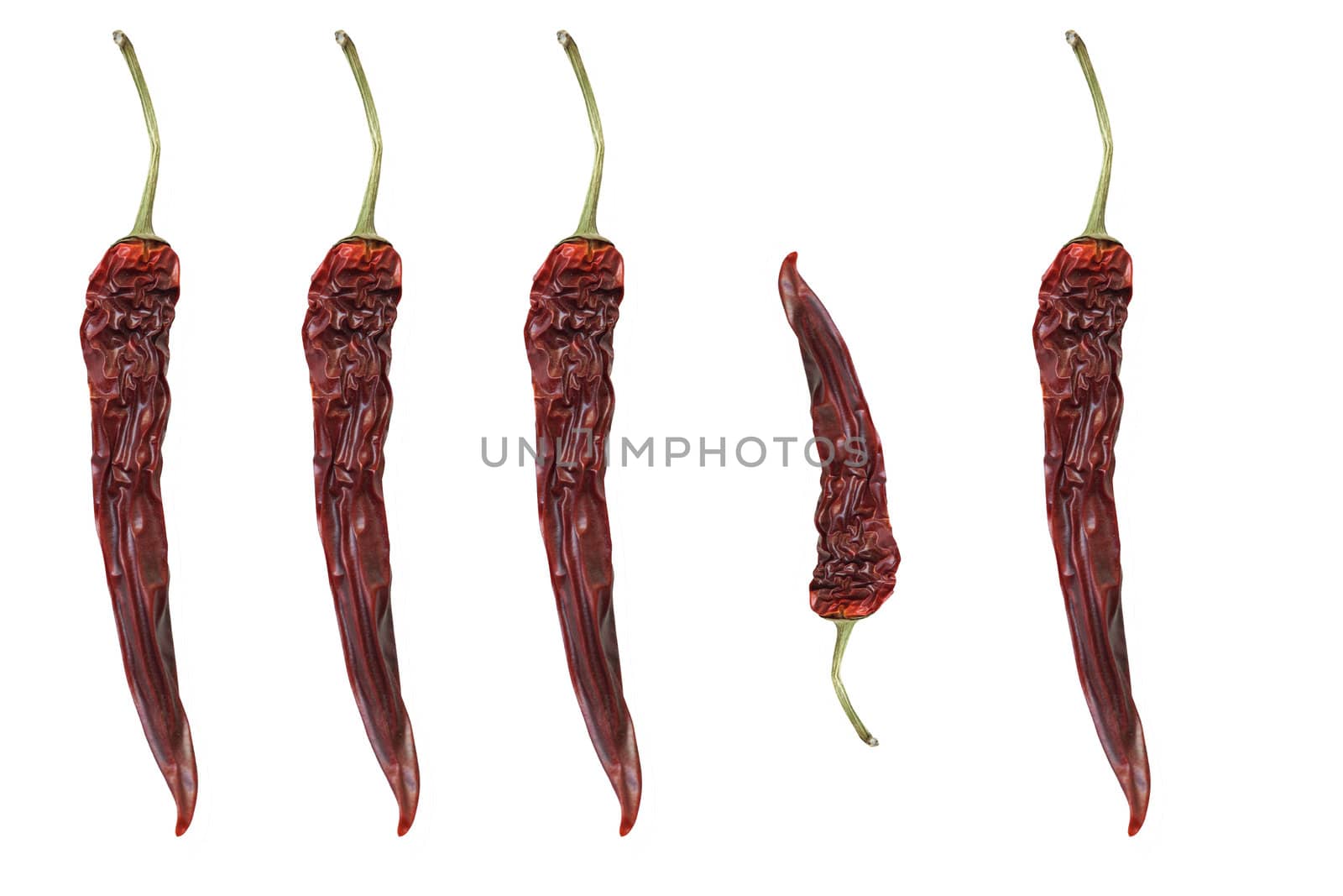  peppers on white background