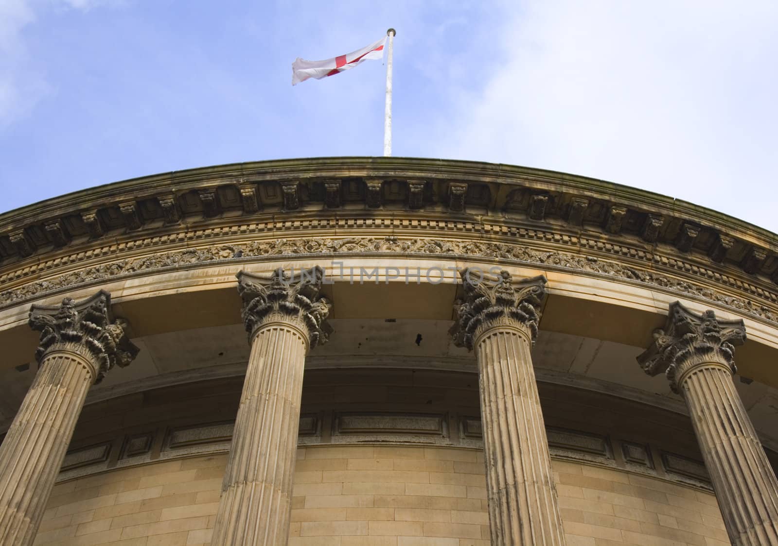 Neoclassical columns on Central Library Liverpool Uk built in 1875