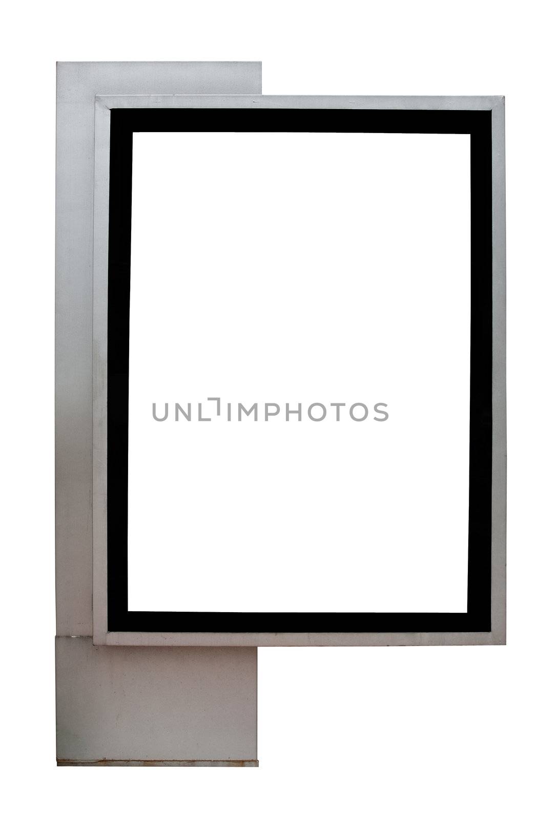 Blank billboard display at sidewalk with clipping path for your advertising
