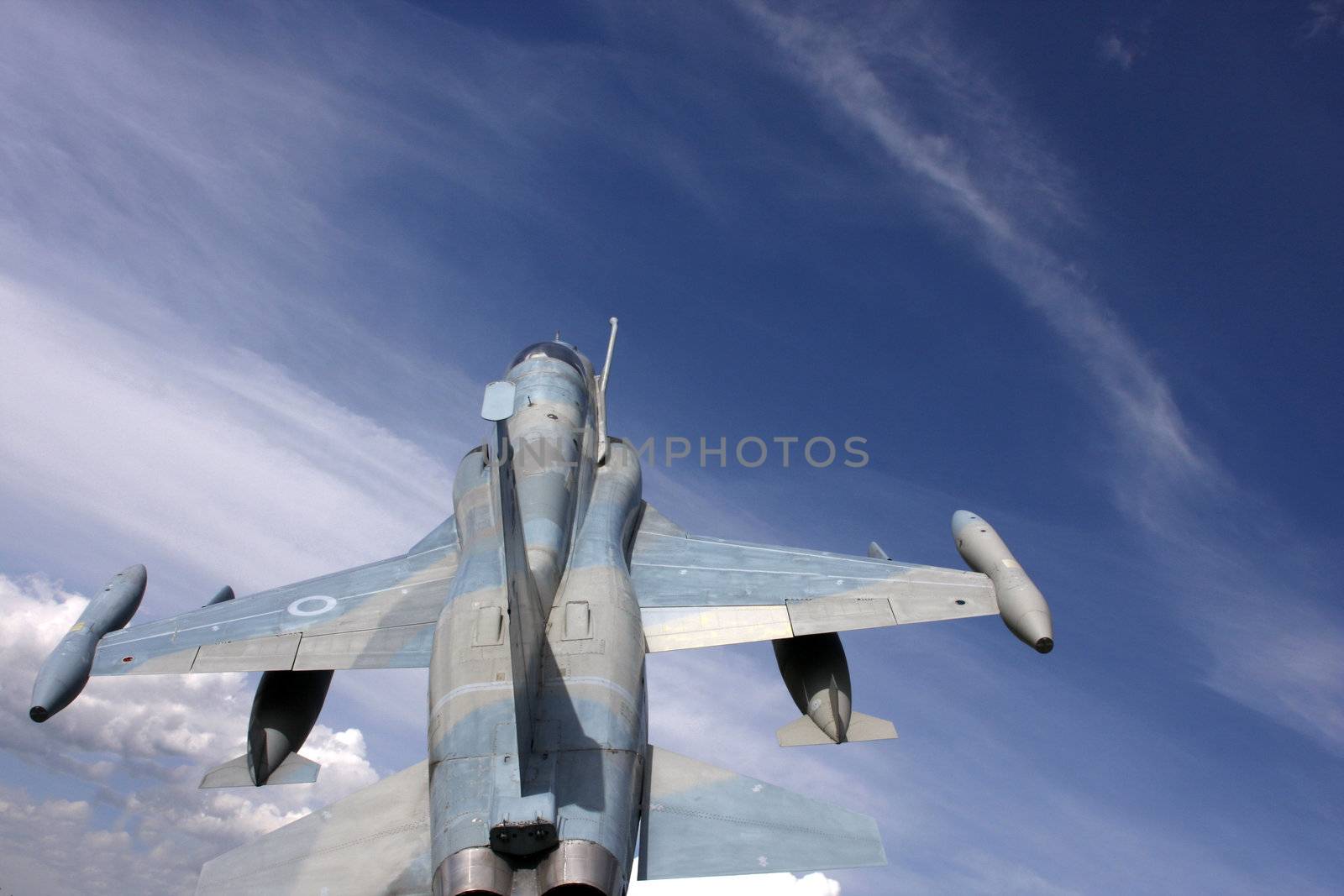 Jet above the blue sky