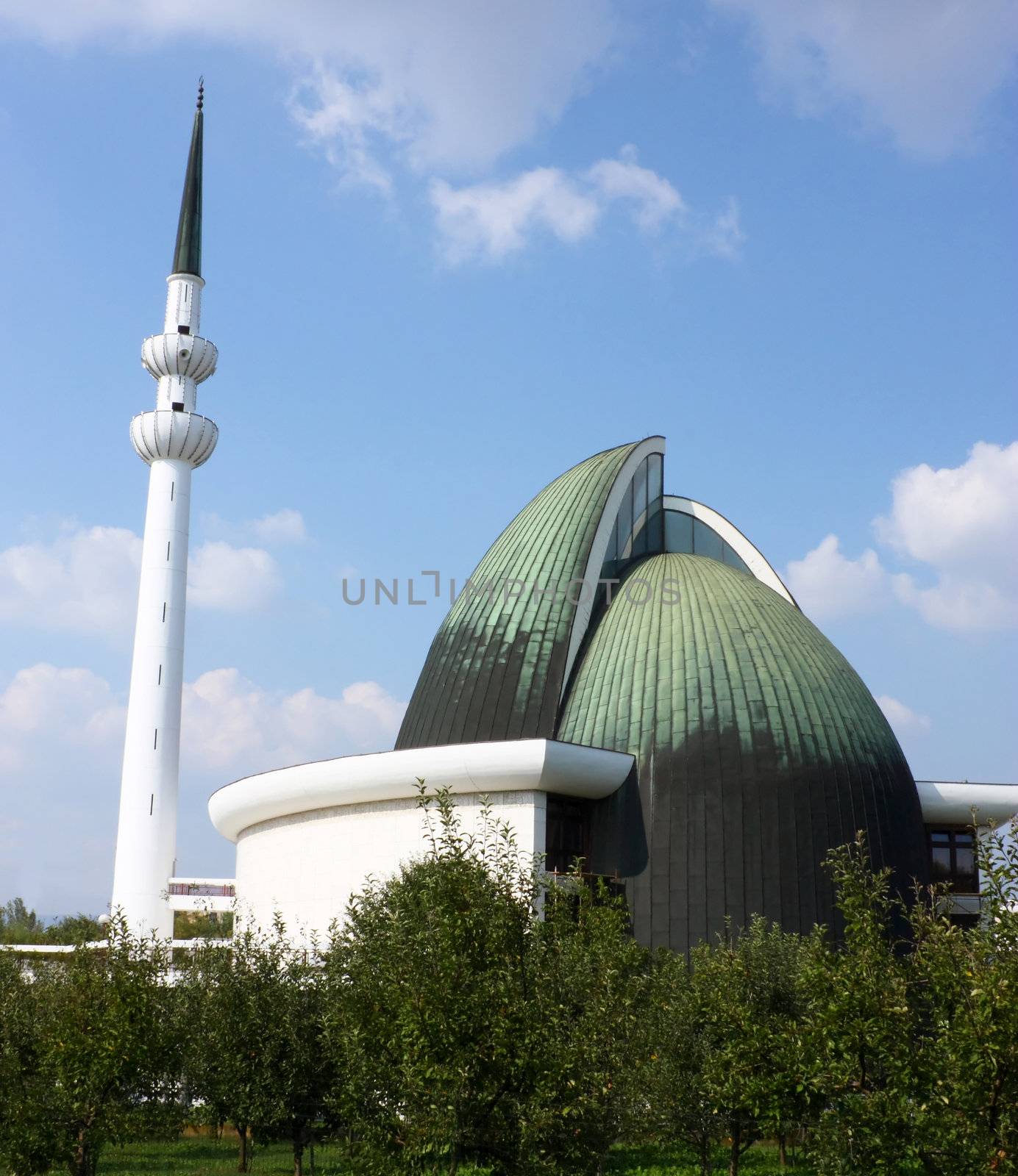 Mosque and islamic center with minaret, Zagreb, Croatia