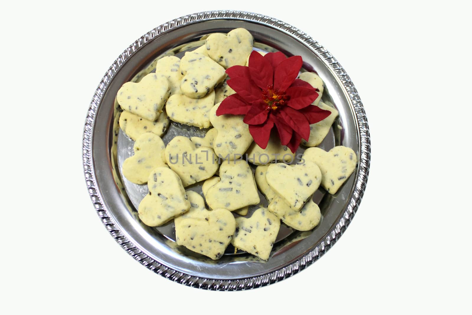 Homemade cakes in shape of heart, isolated on white