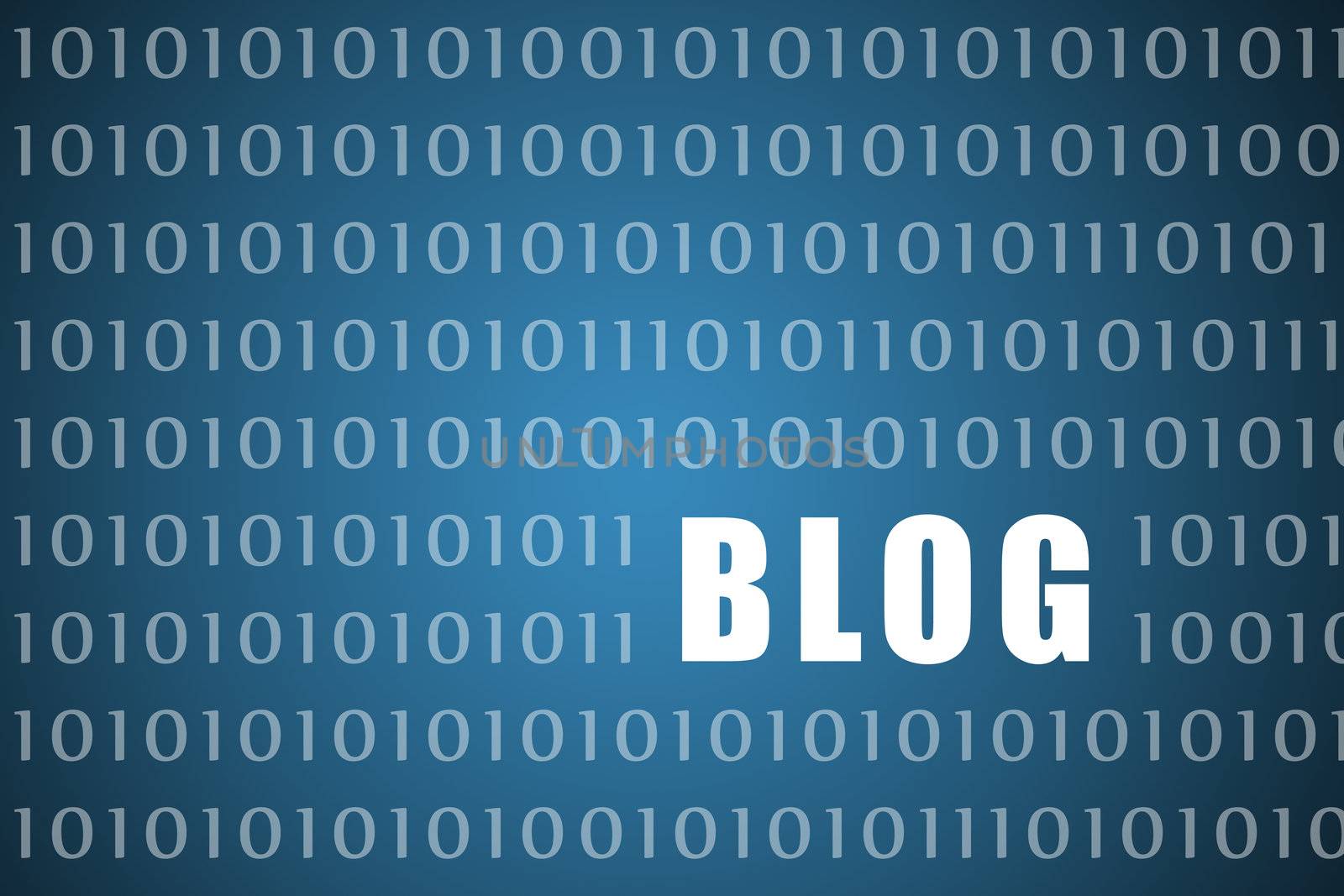 Blogs Abstract on Blue Background Digital Tech