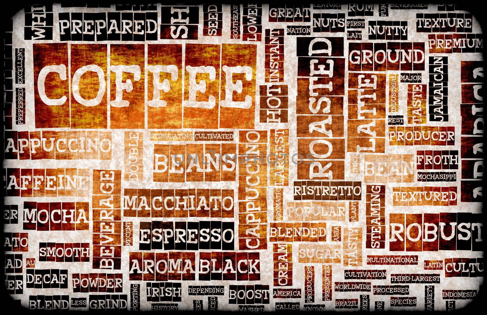 Coffee Menu Beverage as a Art Grunge Background