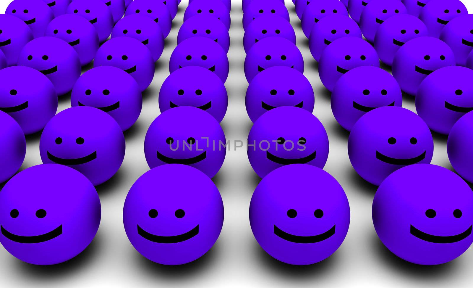 Shiny Happy People Smiling Faces in 3d