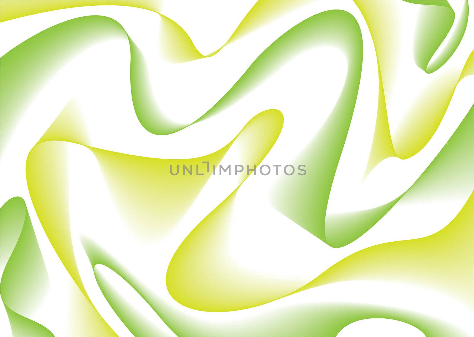 Abstract background with green flowing lines and copy space